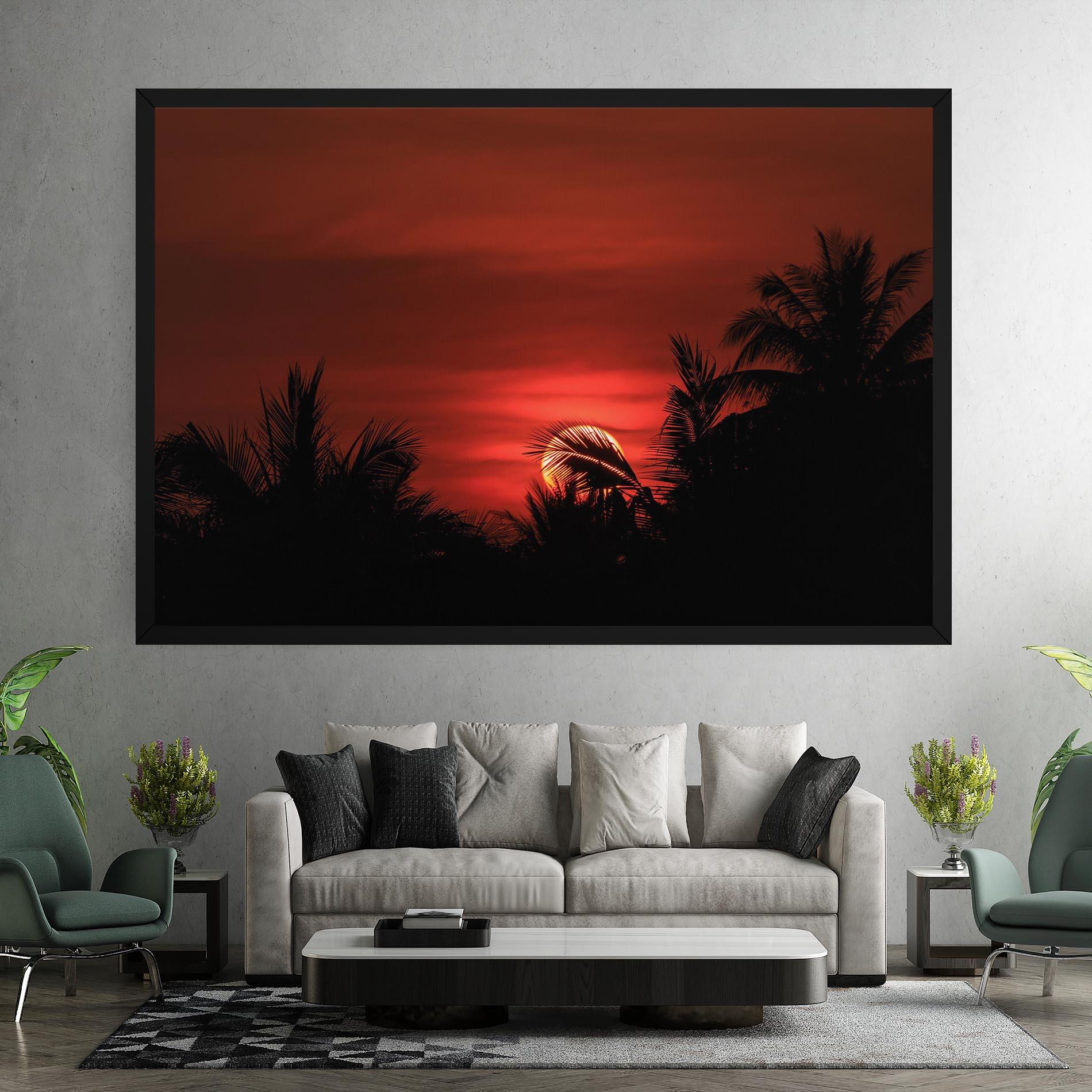 Leinwandbild Coconuts Tree Sunset mockup 7