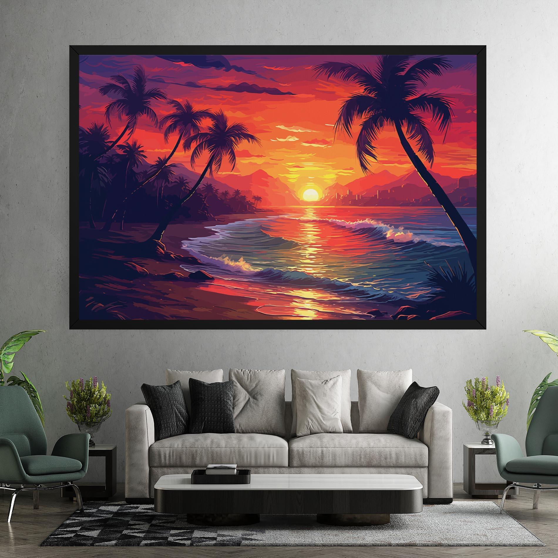 Leinwandbild Purple Orange Sunlight mockup 7