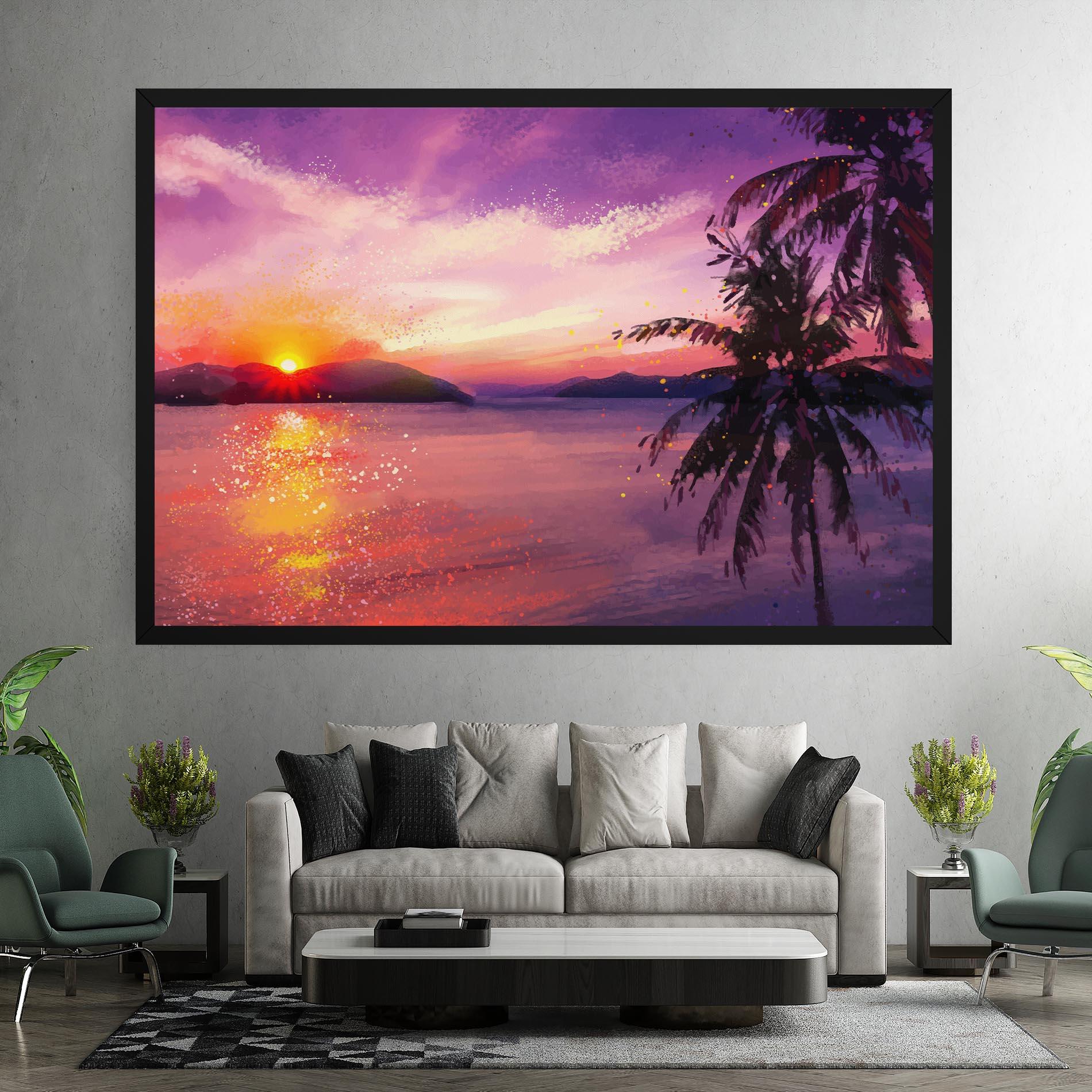 Leinwandbild Purple Sunrise Art mockup 7