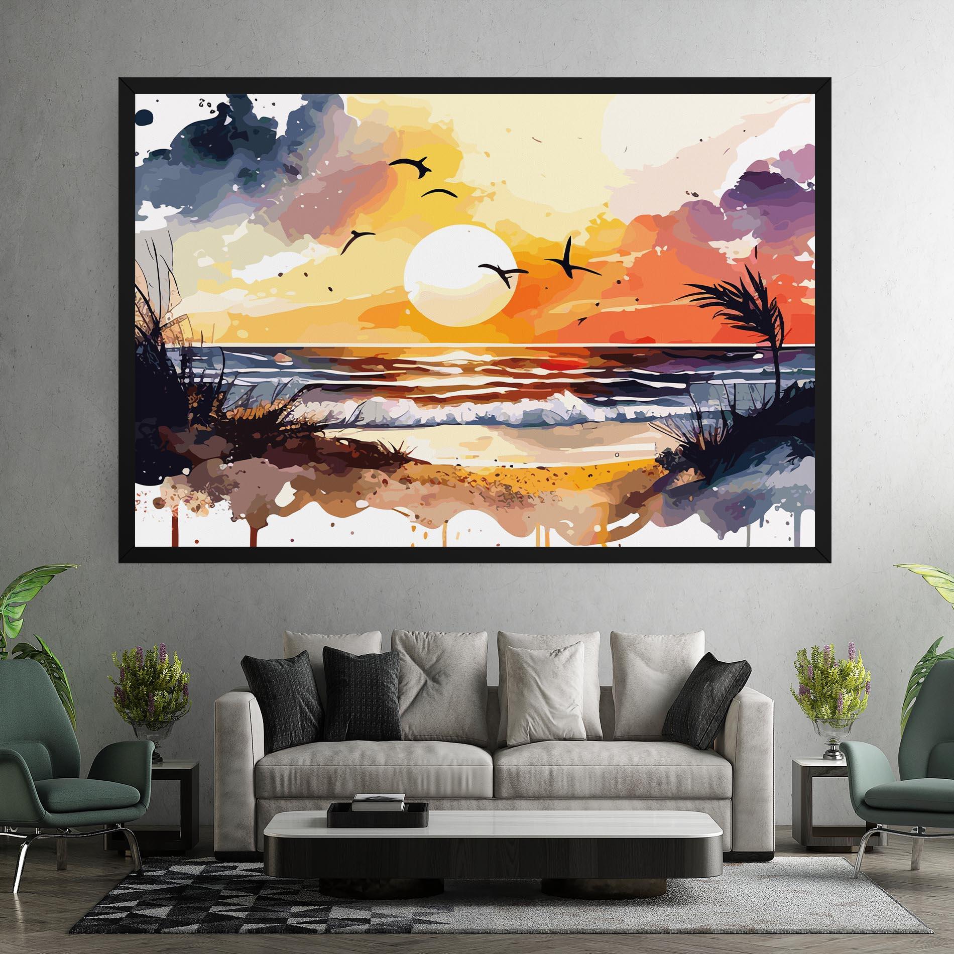 Leinwandbild Sunset Art View mockup 7