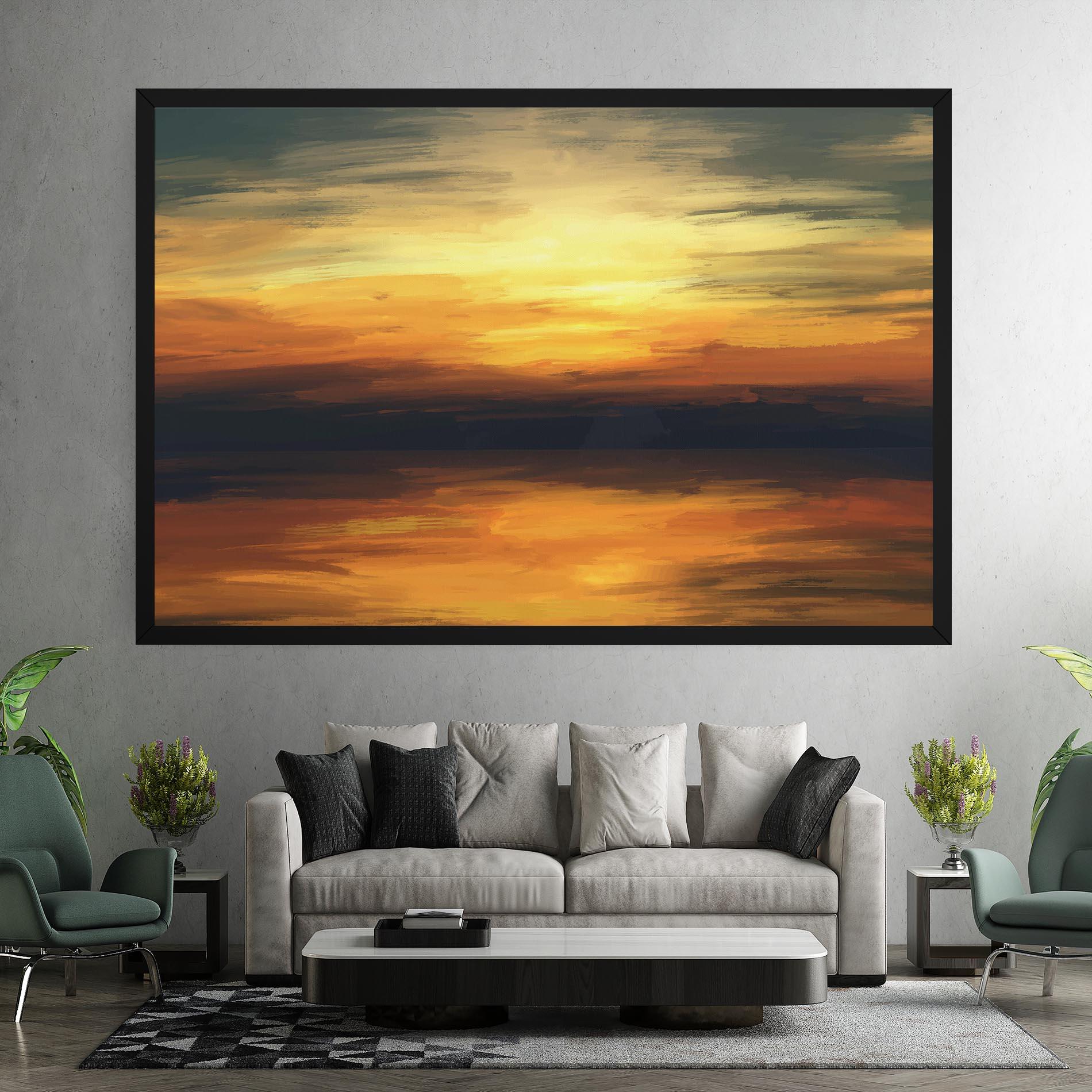 Leinwandbild Sunset Oil Paint mockup 7