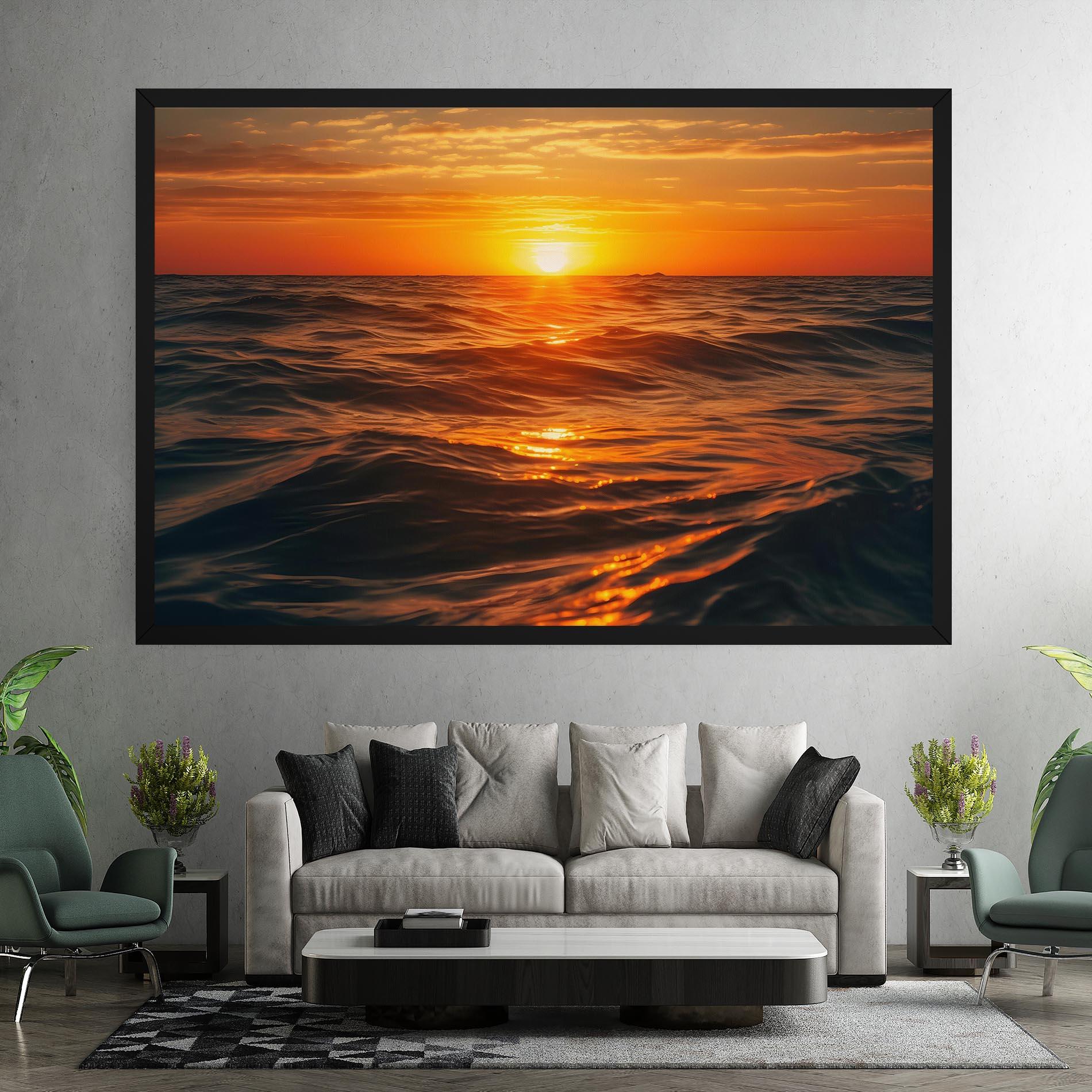 Leinwandbild Waves During Sunset mockup 7