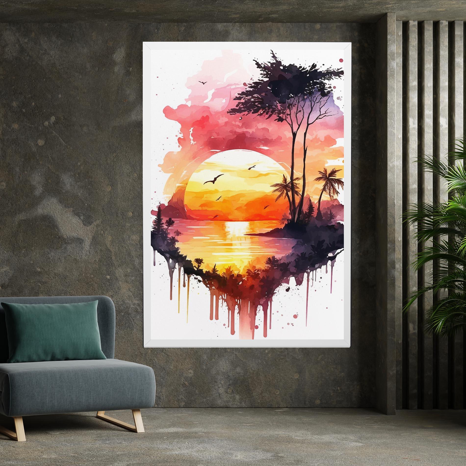 Leinwandbild Purple Sunset Art mockup 7