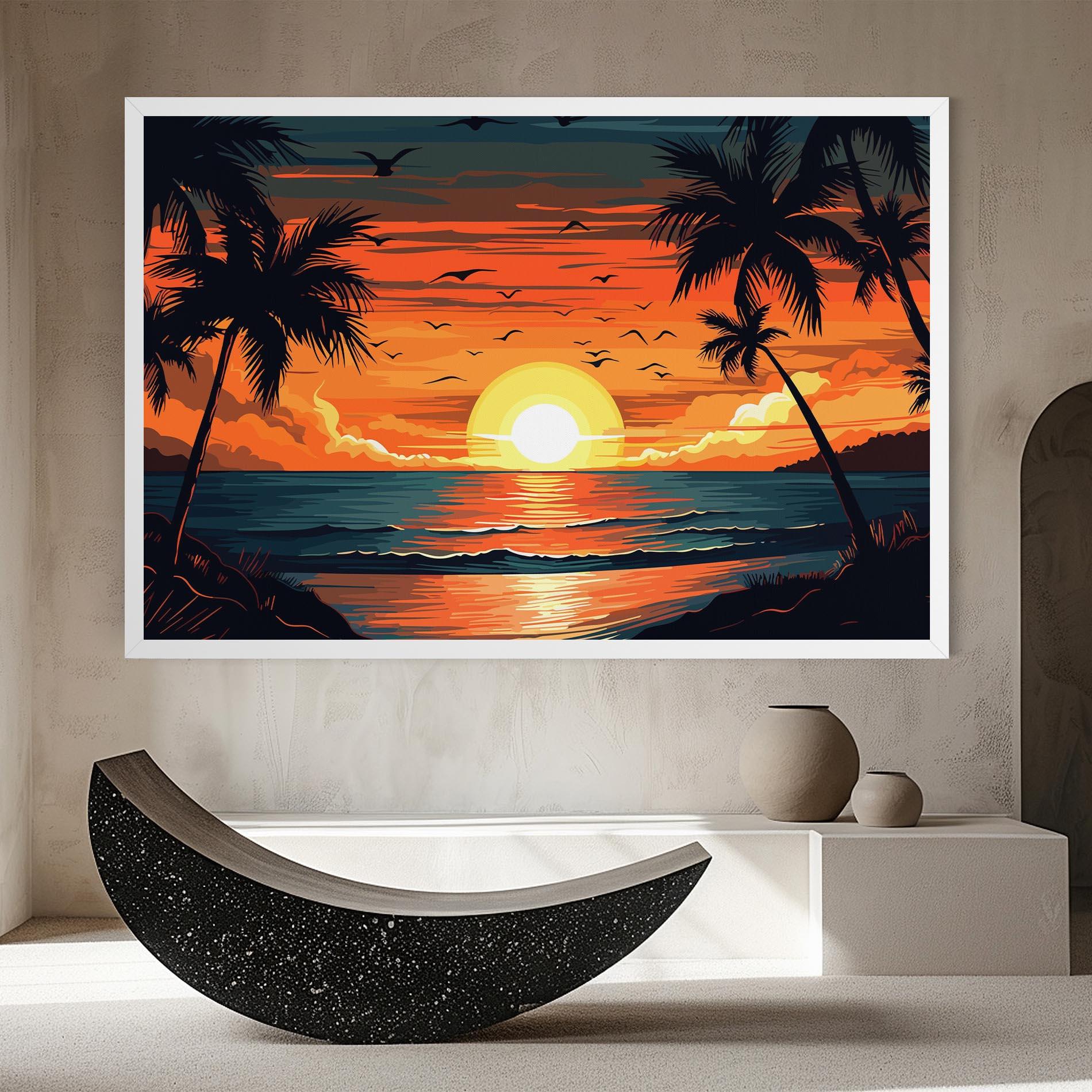 Leinwandbild Amazing Sunset View mockup 8