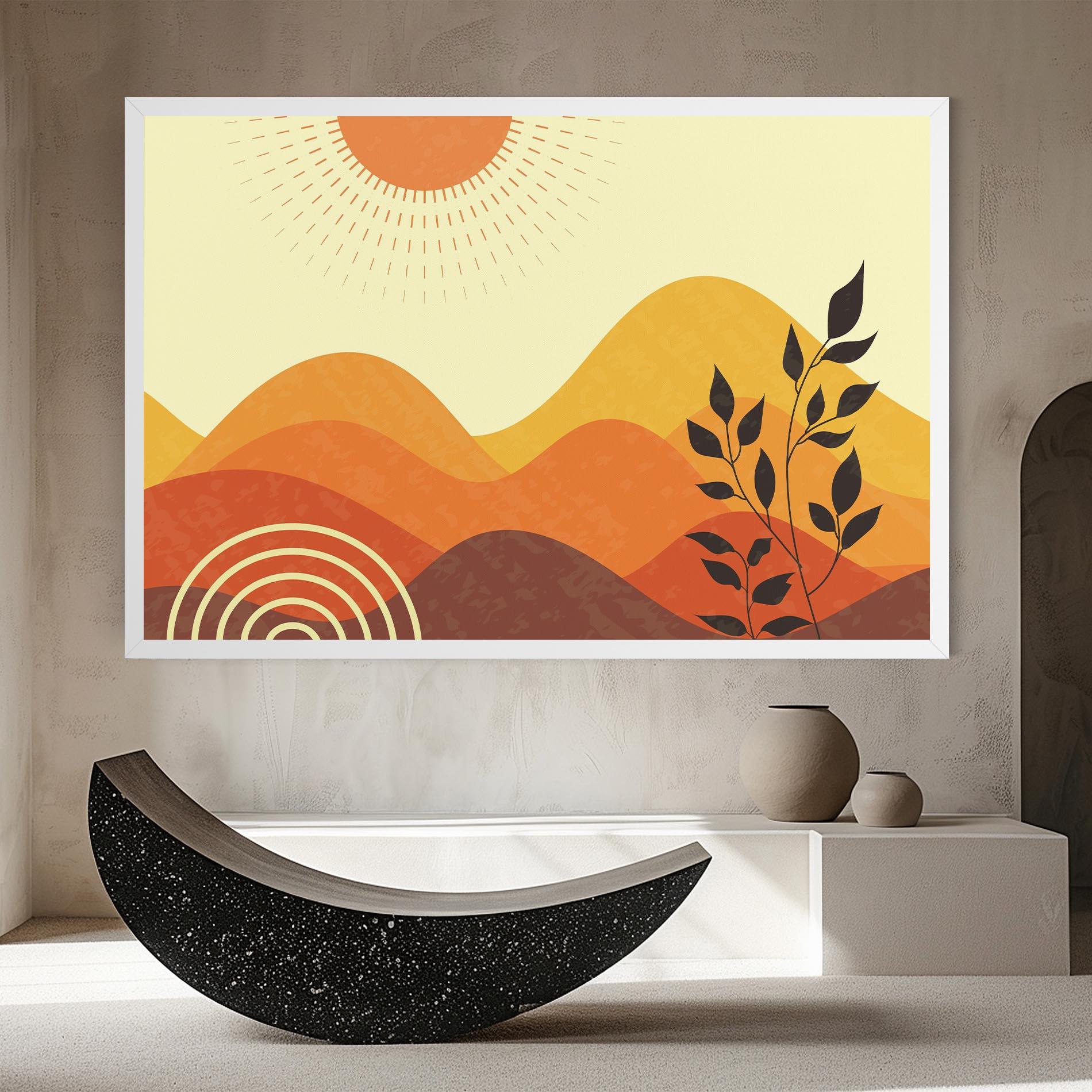 Leinwandbild Minimalist Sunset Art mockup 8
