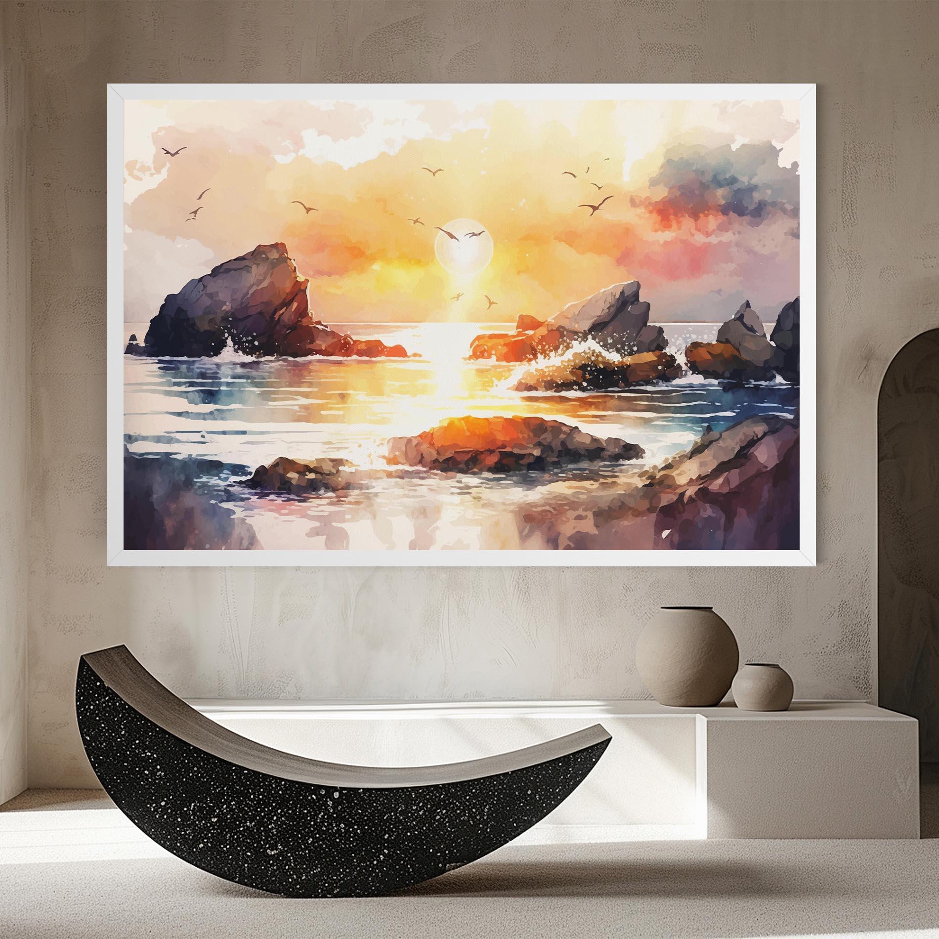 Leinwandbild Pretty Pastel Sunset mockup 8