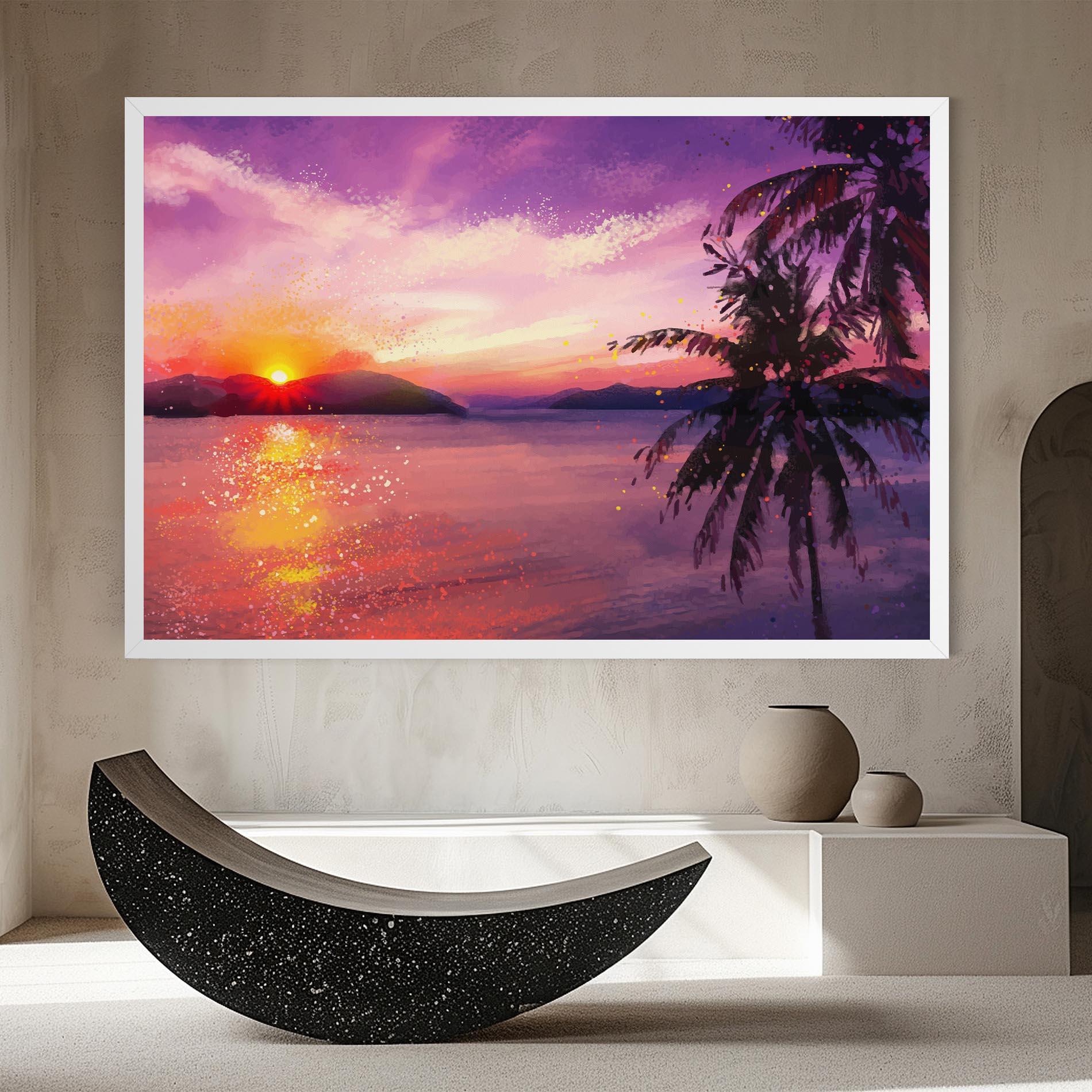 Leinwandbild Purple Sunrise Art mockup 8