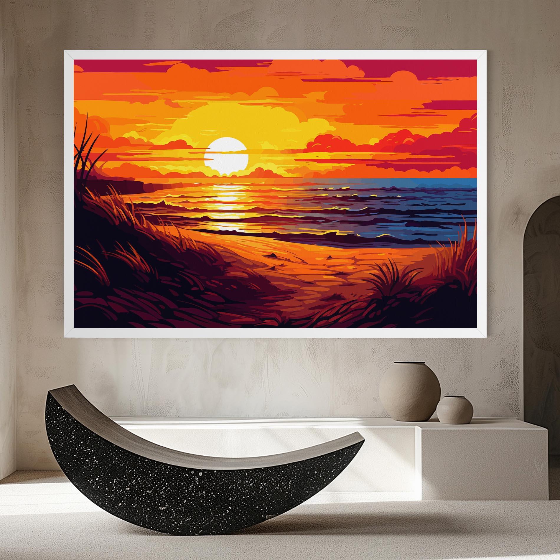 Leinwandbild Strong Orange Sunset mockup 8