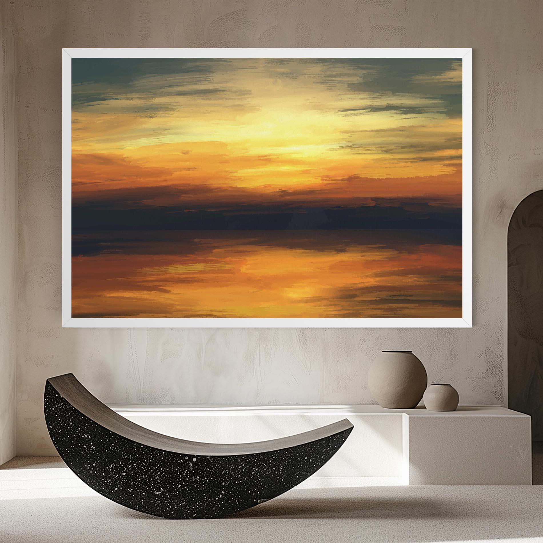 Leinwandbild Sunset Oil Paint mockup 8