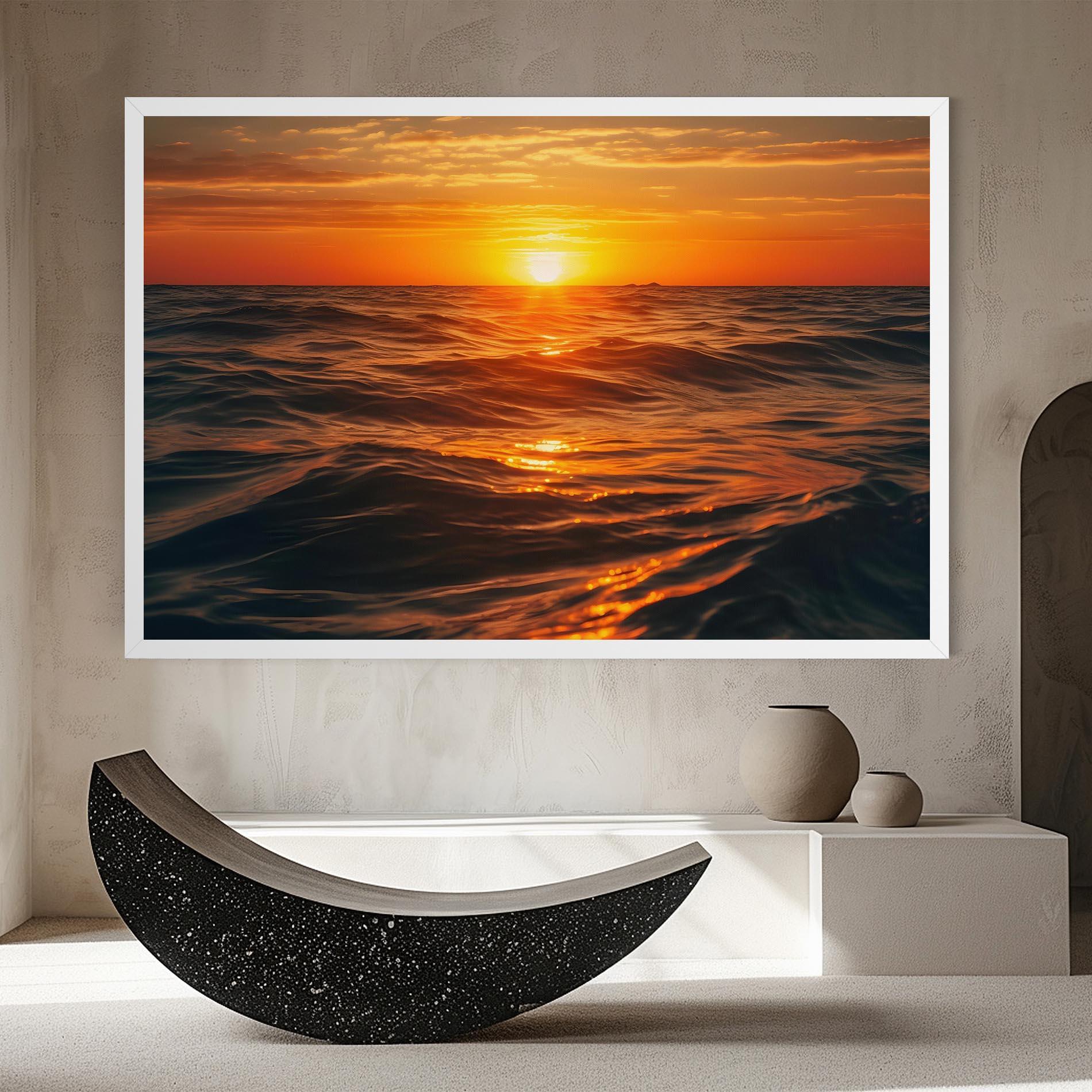 Leinwandbild Waves During Sunset mockup 8