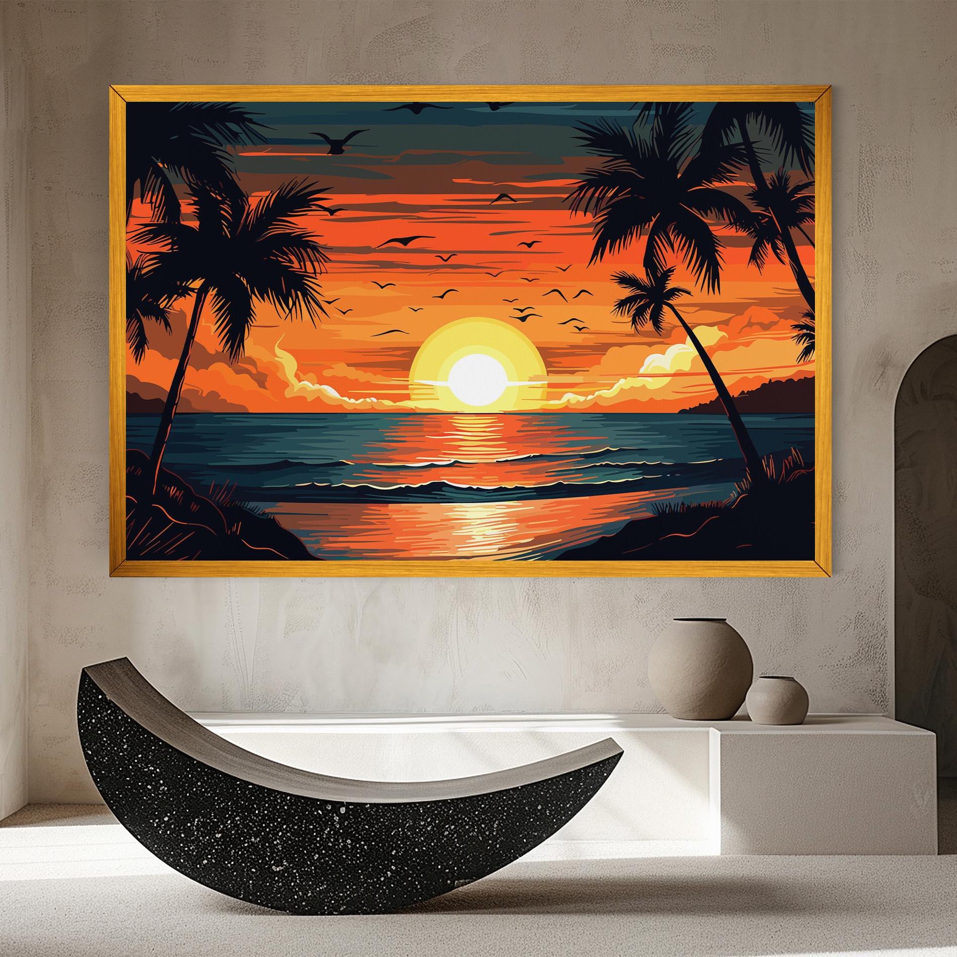 Leinwandbild Amazing Sunset View mockup 8