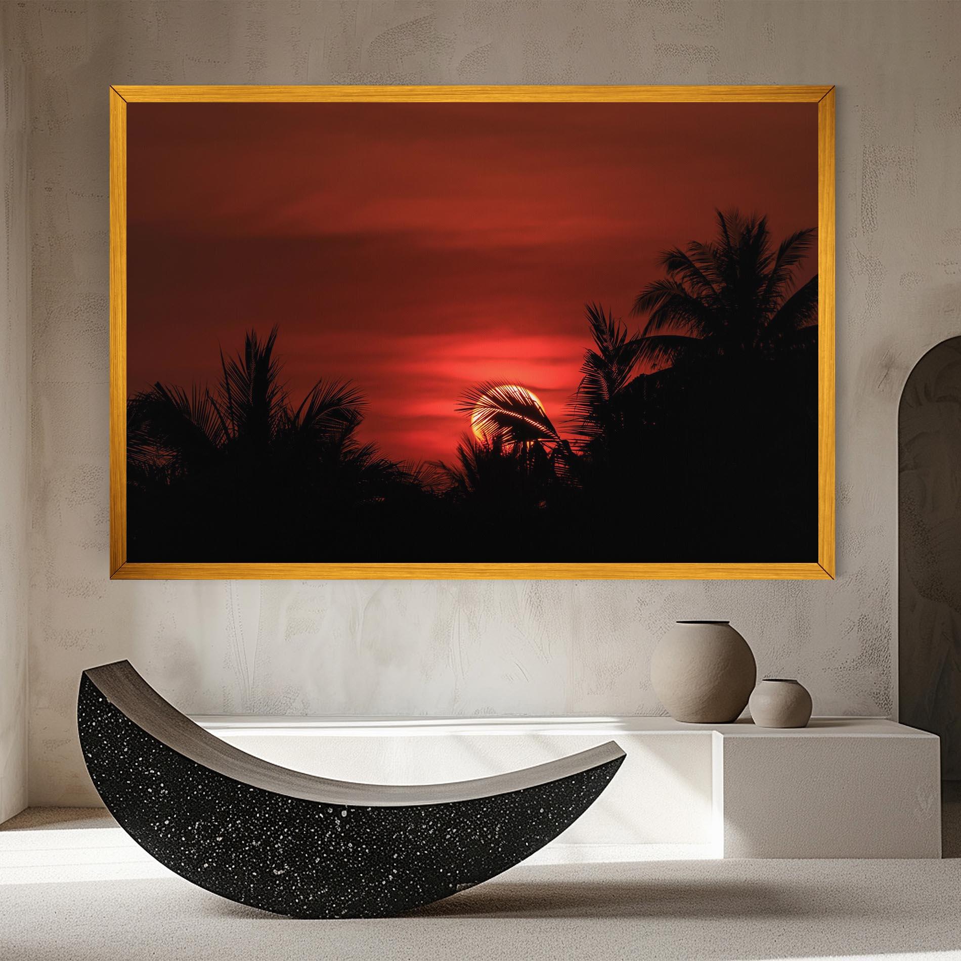 Leinwandbild Coconuts Tree Sunset mockup 8