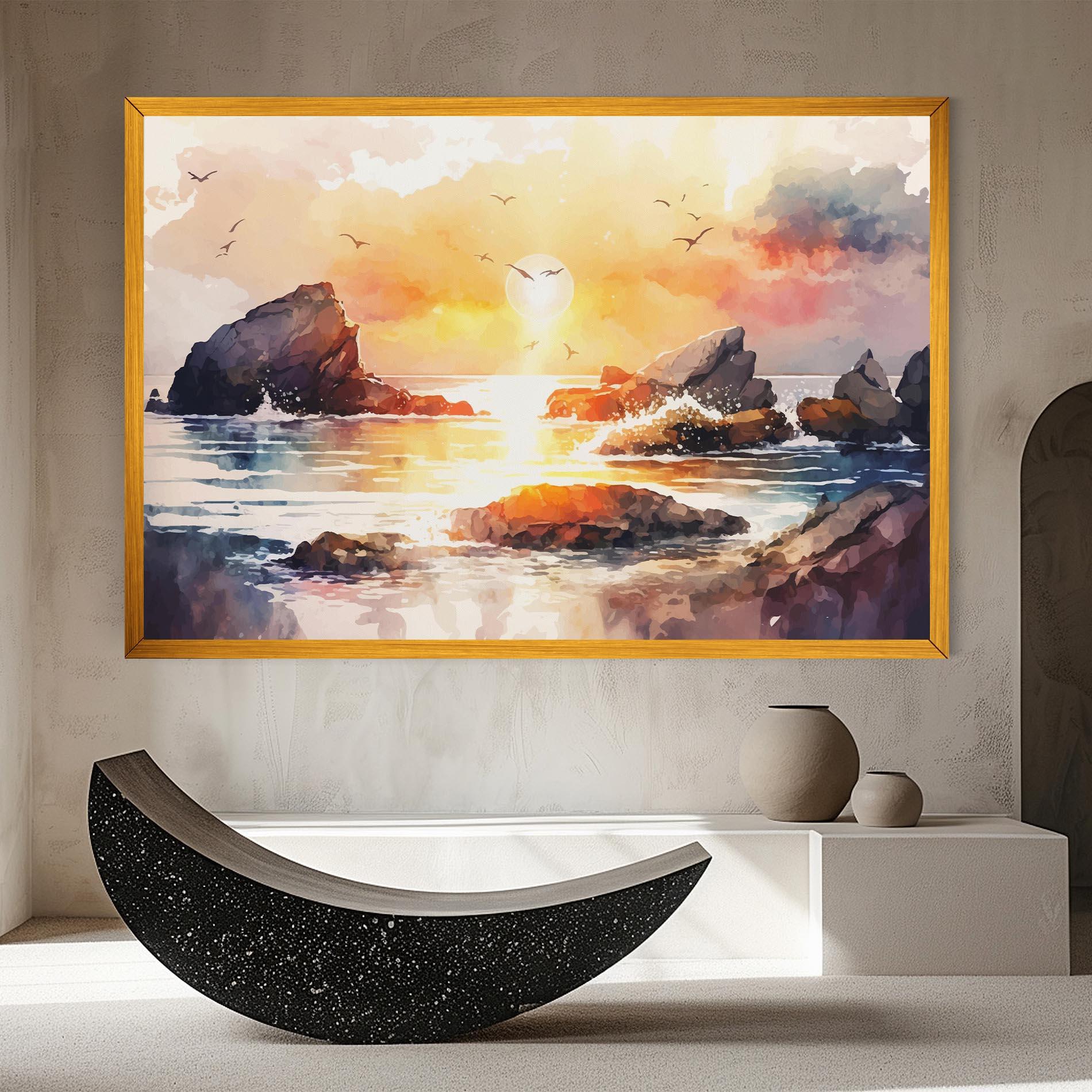 Leinwandbild Pretty Pastel Sunset mockup 8