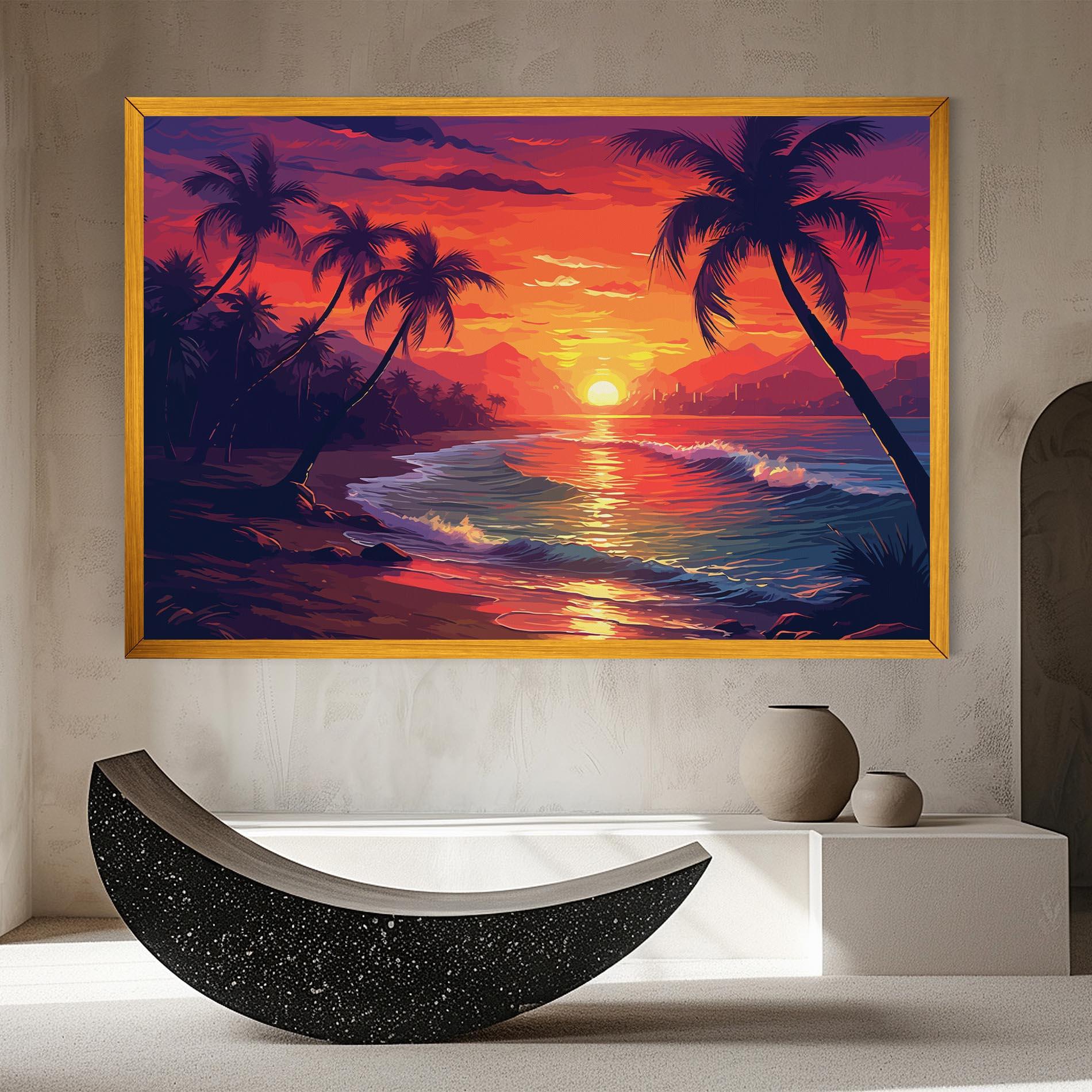 Leinwandbild Purple Orange Sunlight mockup 8