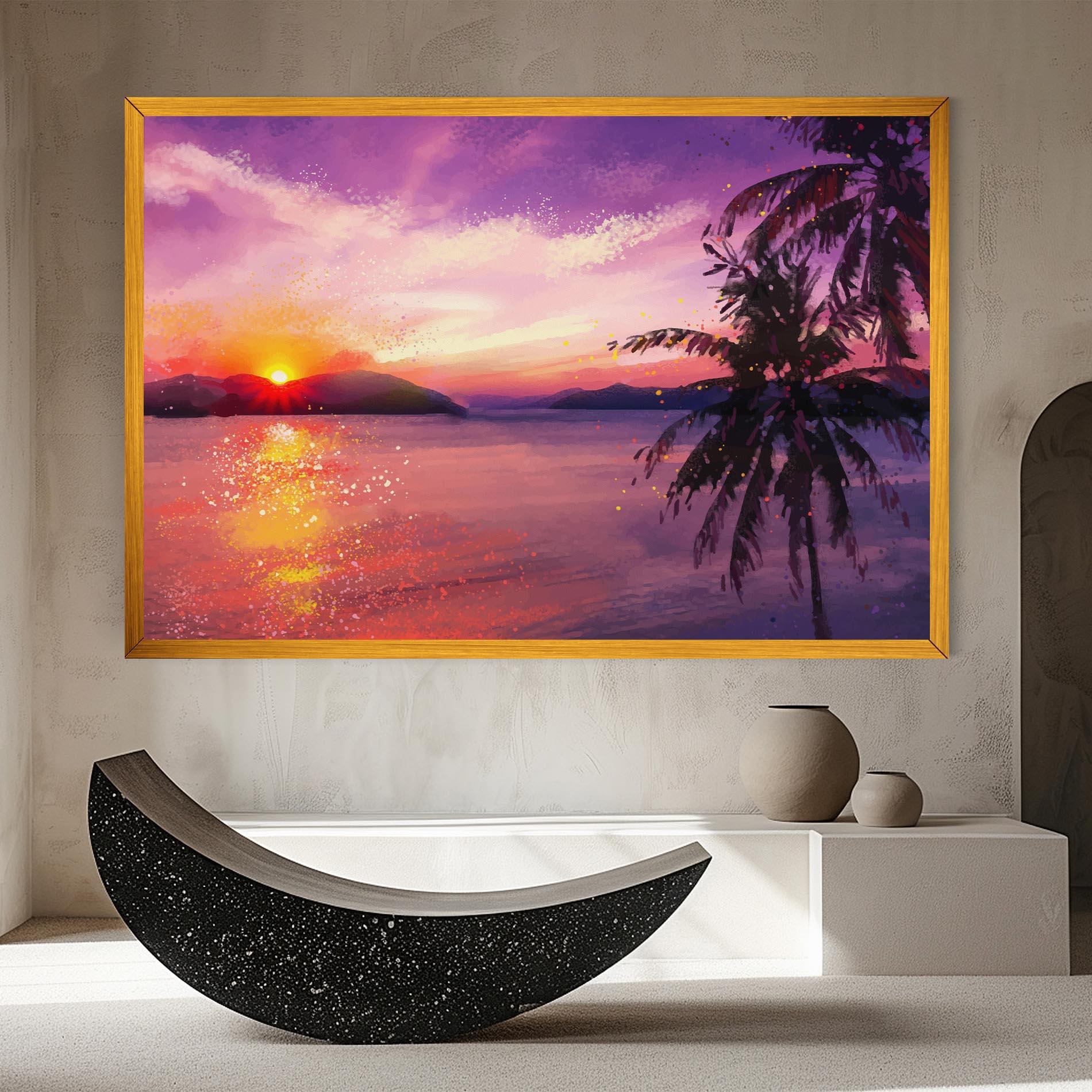 Leinwandbild Purple Sunrise Art mockup 8