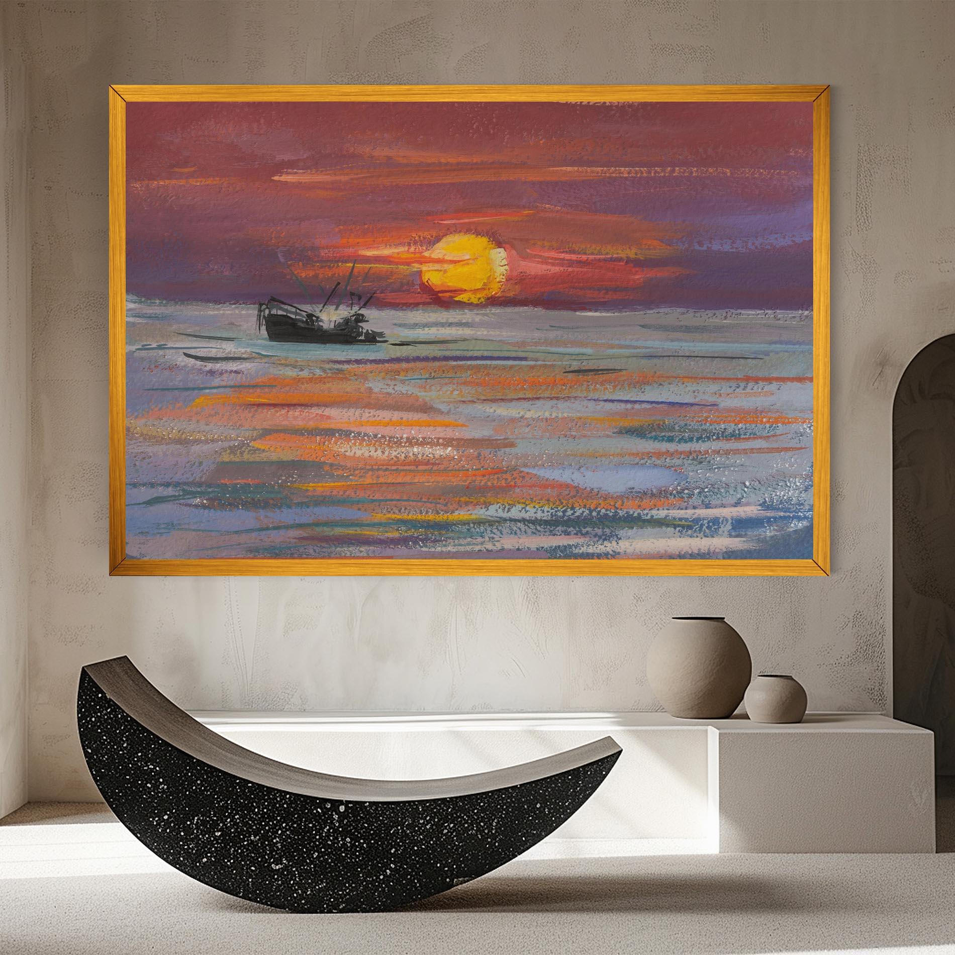 Leinwandbild Sea Ship Painting mockup 8