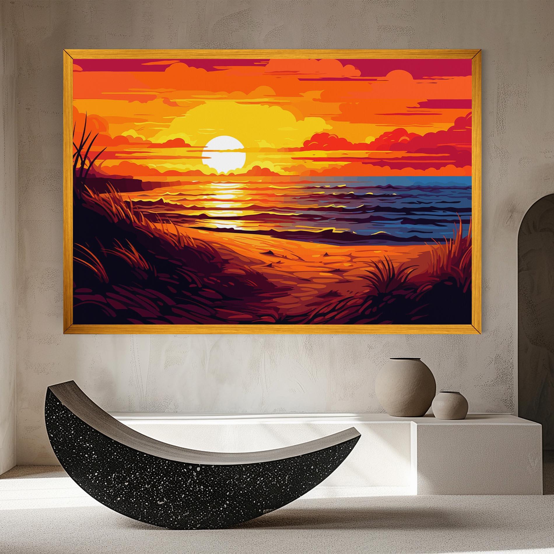 Leinwandbild Strong Orange Sunset mockup 8