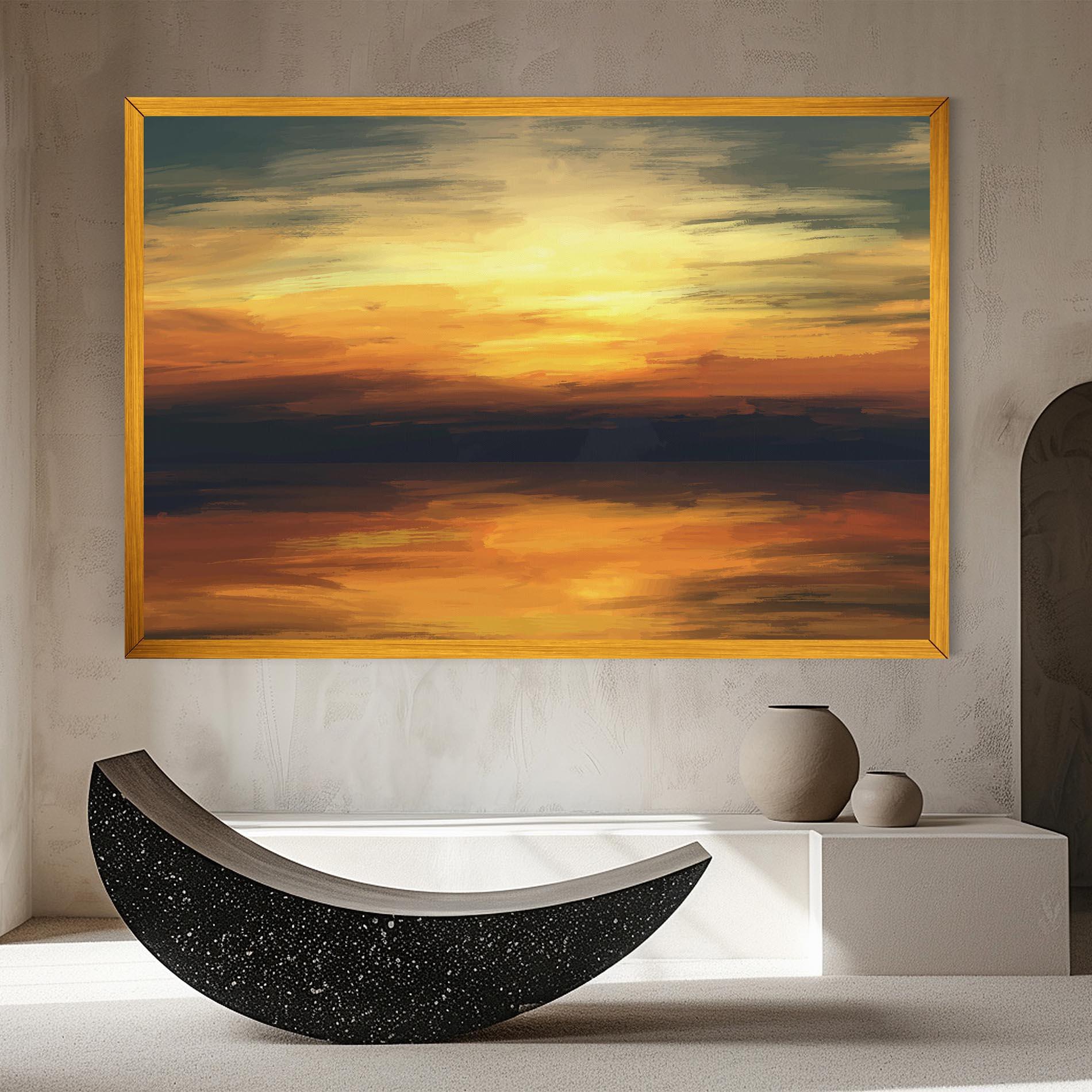 Leinwandbild Sunset Oil Paint mockup 8