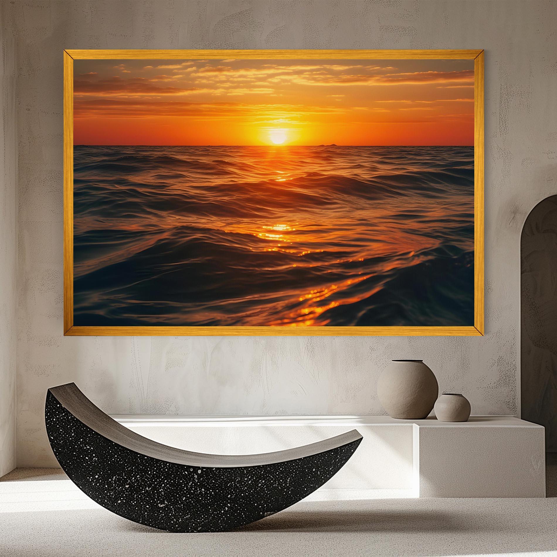 Leinwandbild Waves During Sunset mockup 8