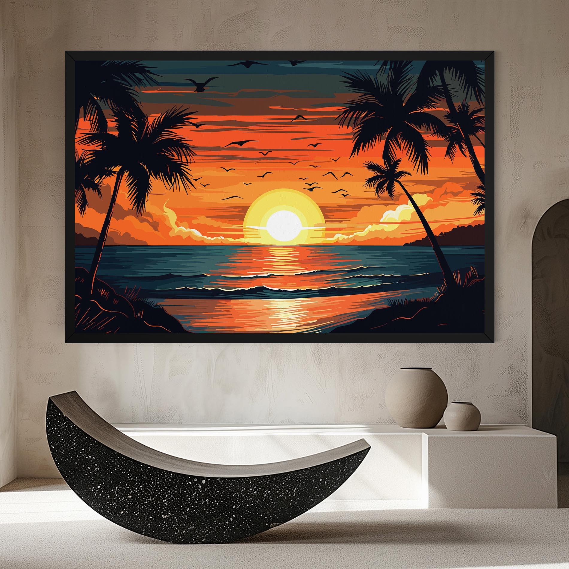 Leinwandbild Amazing Sunset View mockup 8