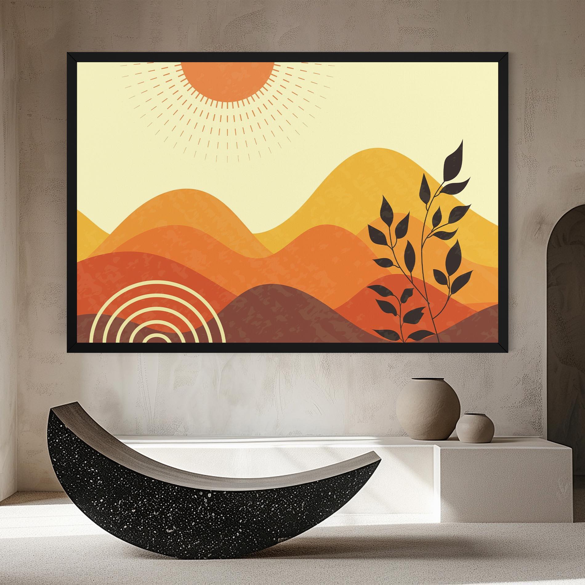 Leinwandbild Minimalist Sunset Art mockup 8