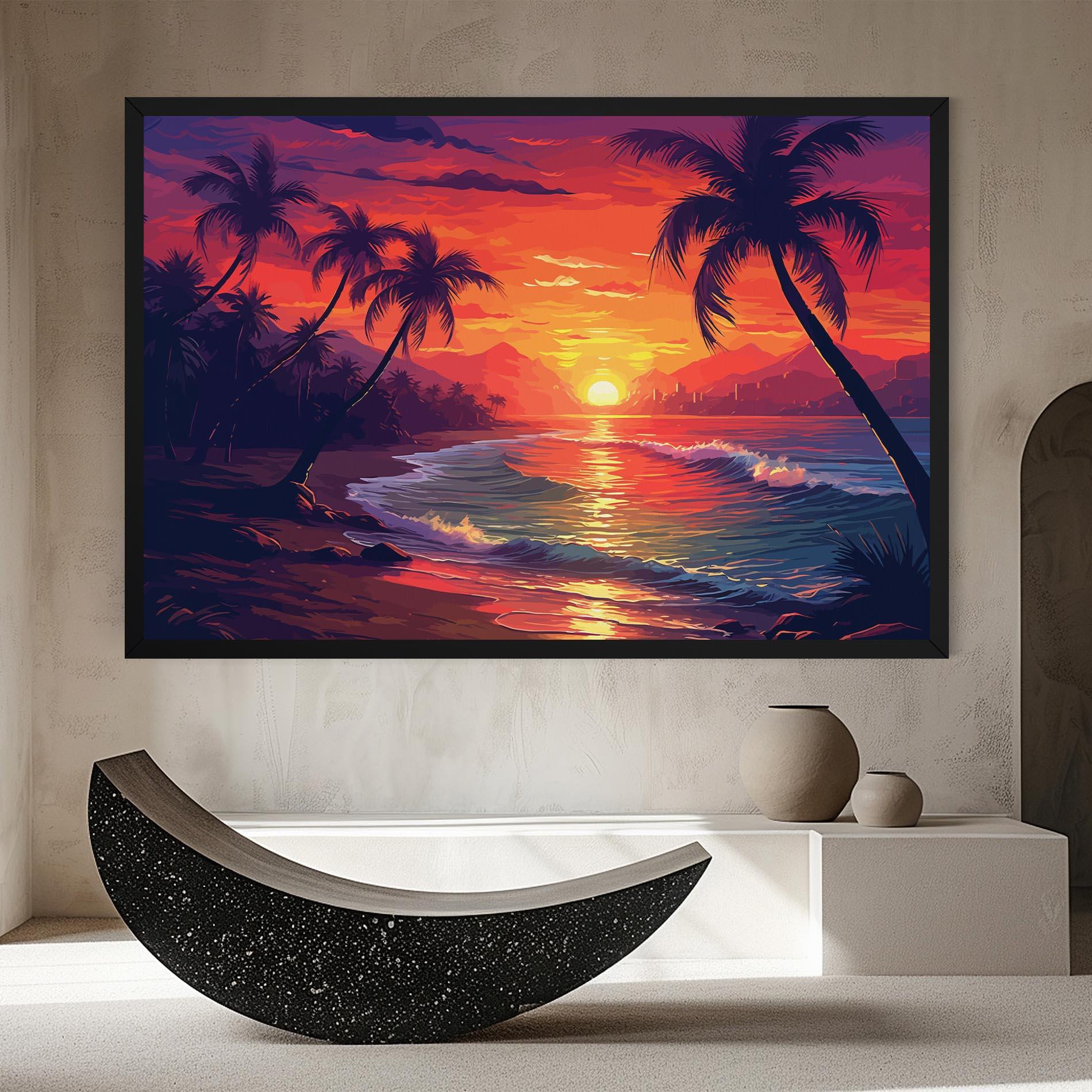 Leinwandbild Purple Orange Sunlight mockup 8