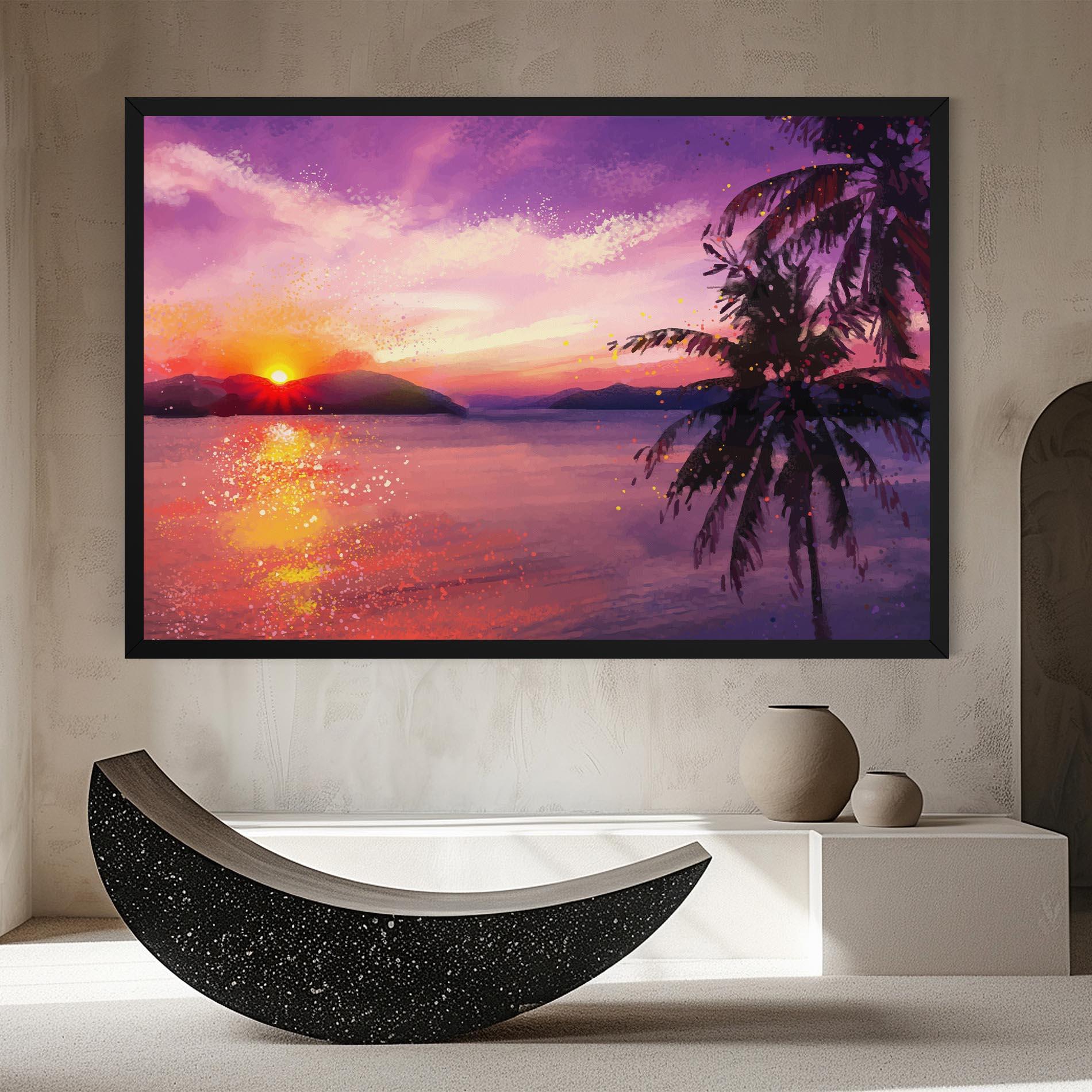Leinwandbild Purple Sunrise Art mockup 8