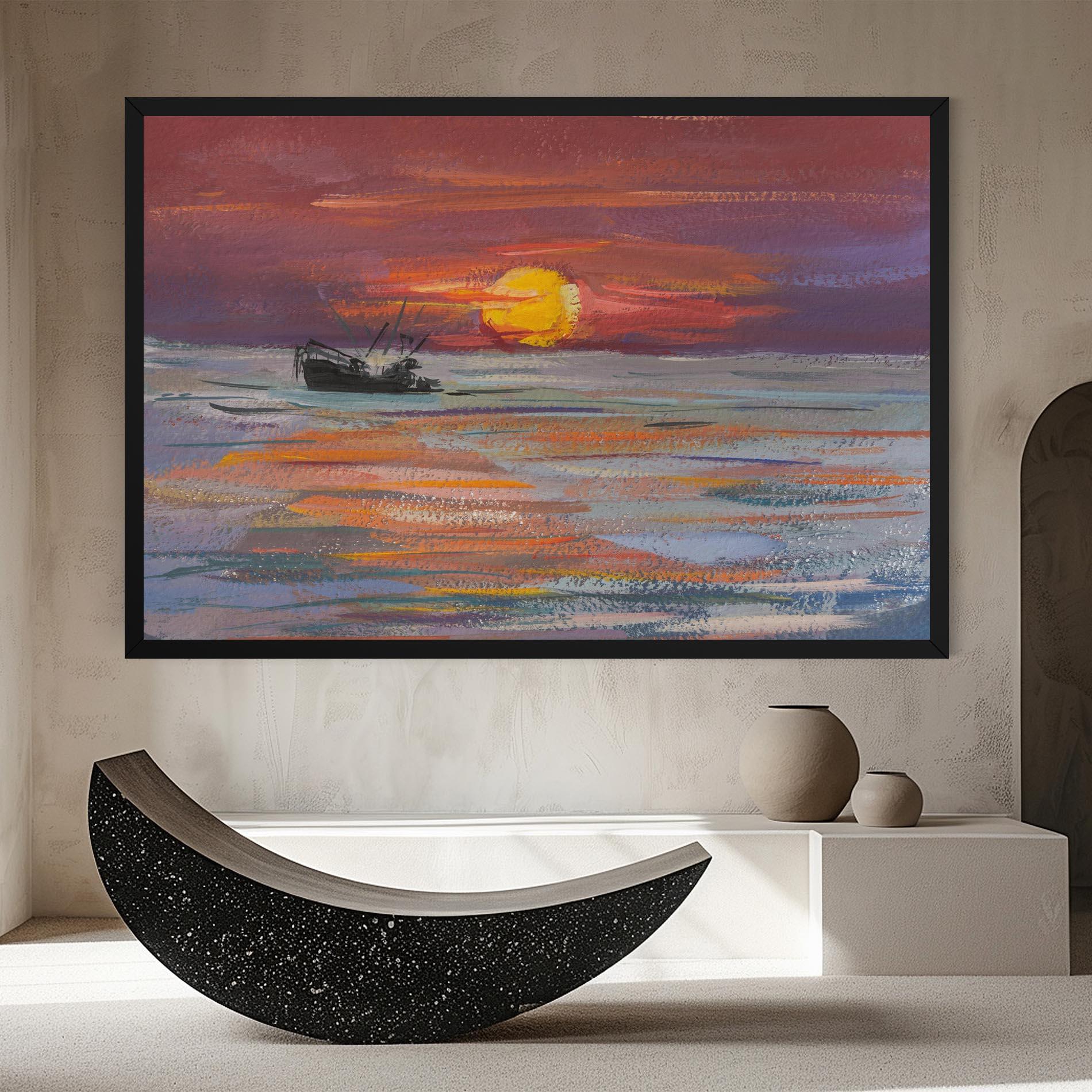 Leinwandbild Sea Ship Painting mockup 8