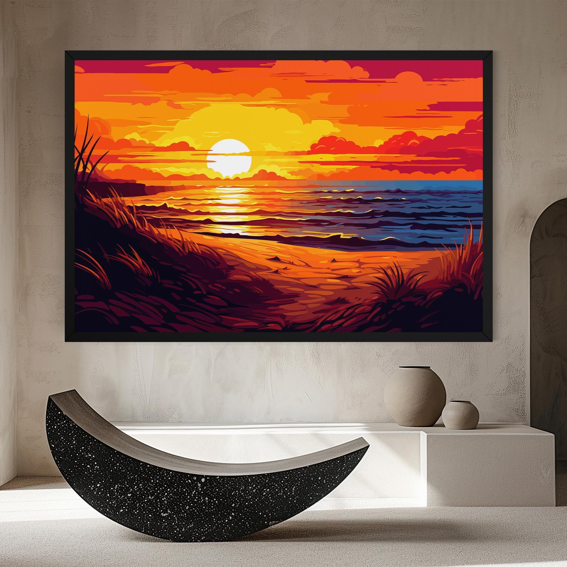 Leinwandbild Strong Orange Sunset mockup 8