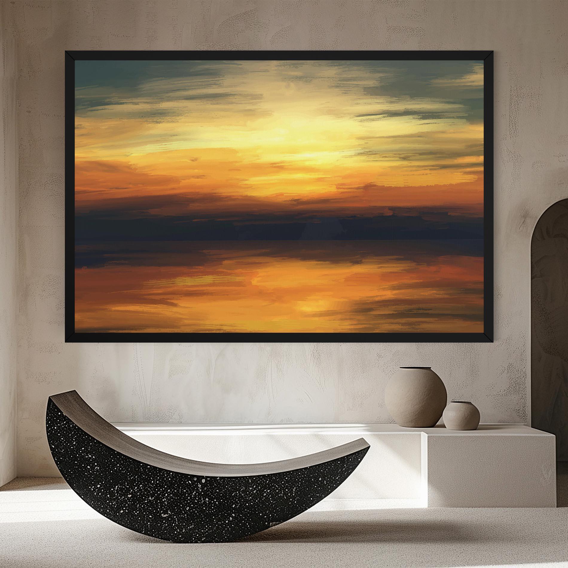 Leinwandbild Sunset Oil Paint mockup 8