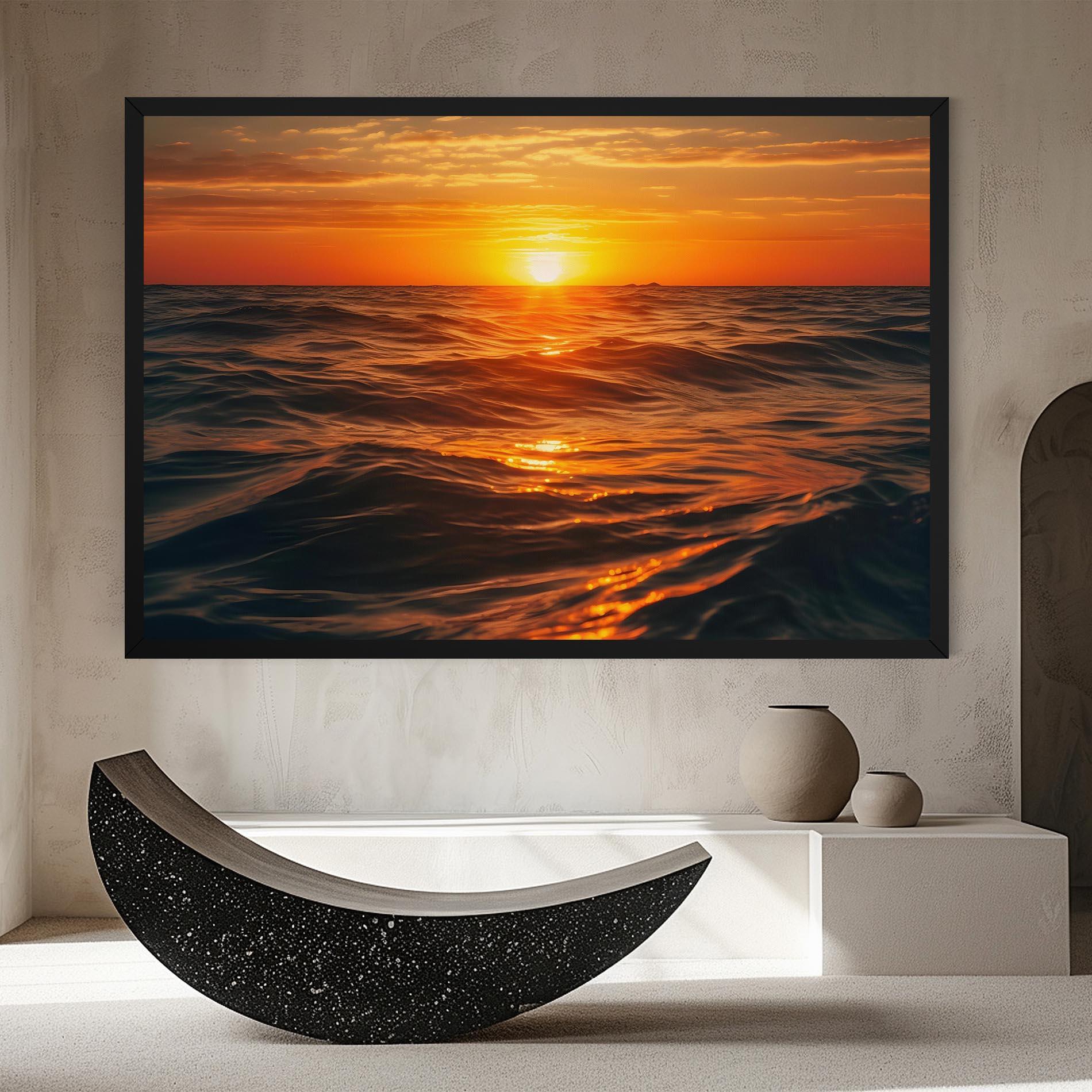 Leinwandbild Waves During Sunset mockup 8