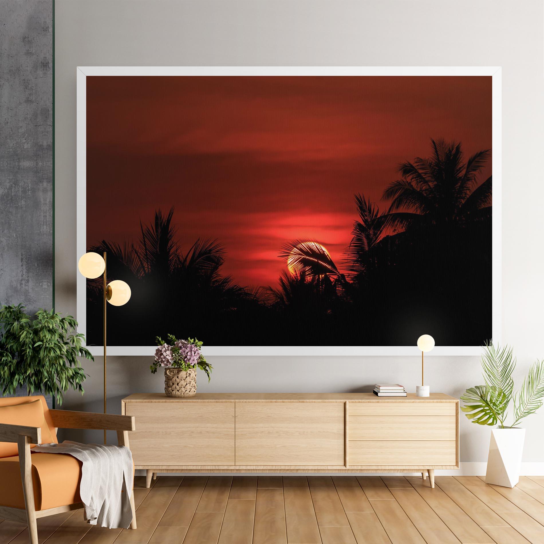 Leinwandbild Coconuts Tree Sunset mockup 9