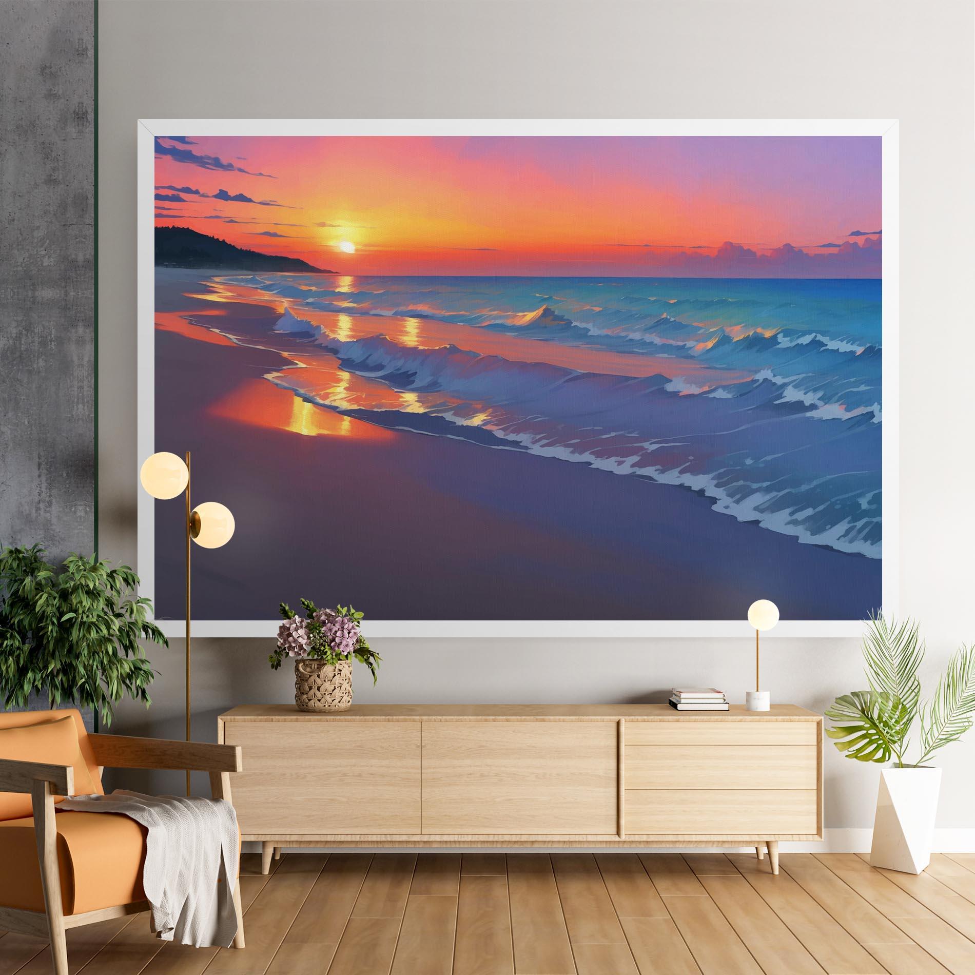 Leinwandbild Dreamy Beach Sunset mockup 9