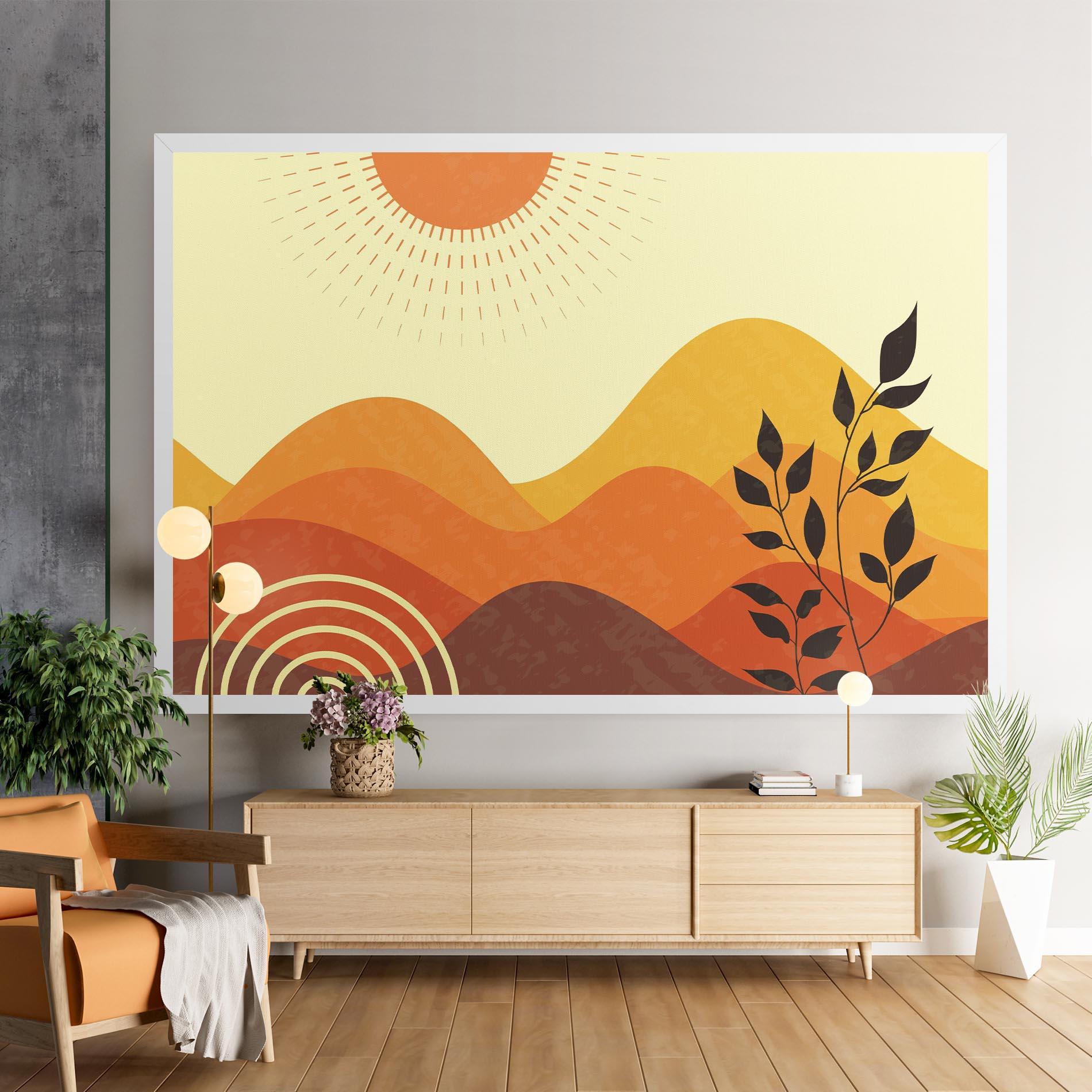 Leinwandbild Minimalist Sunset Art mockup 9