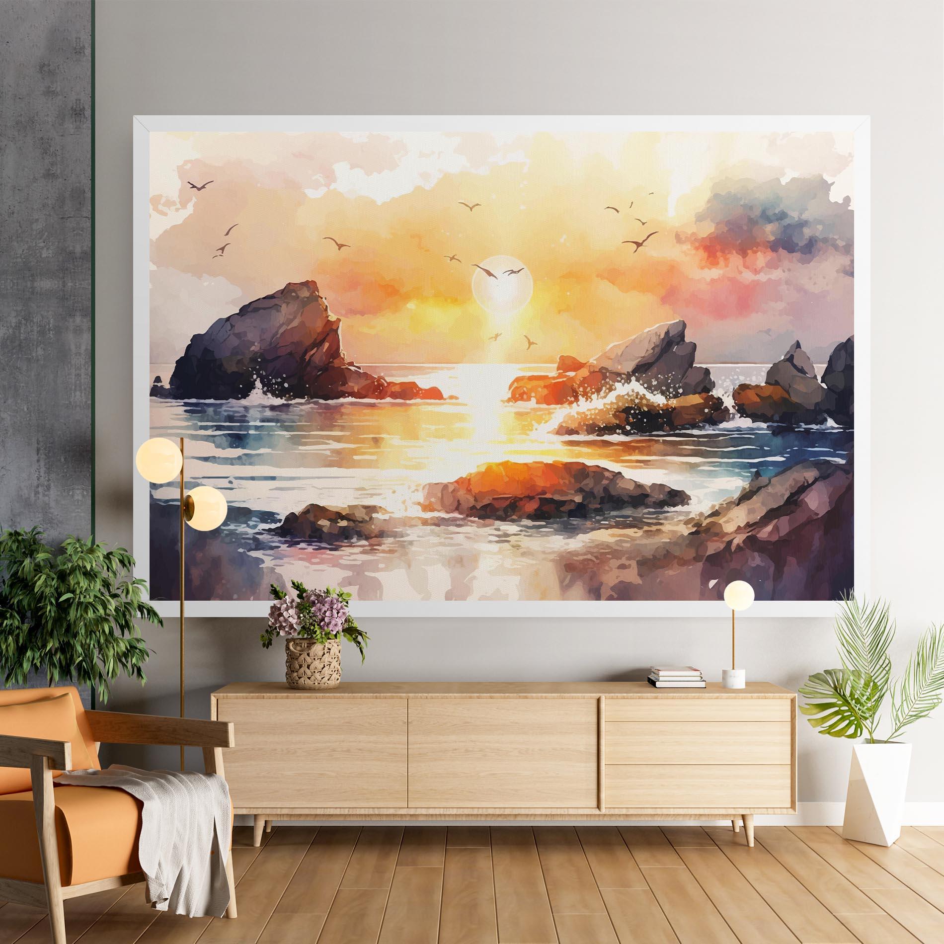 Leinwandbild Pretty Pastel Sunset mockup 9