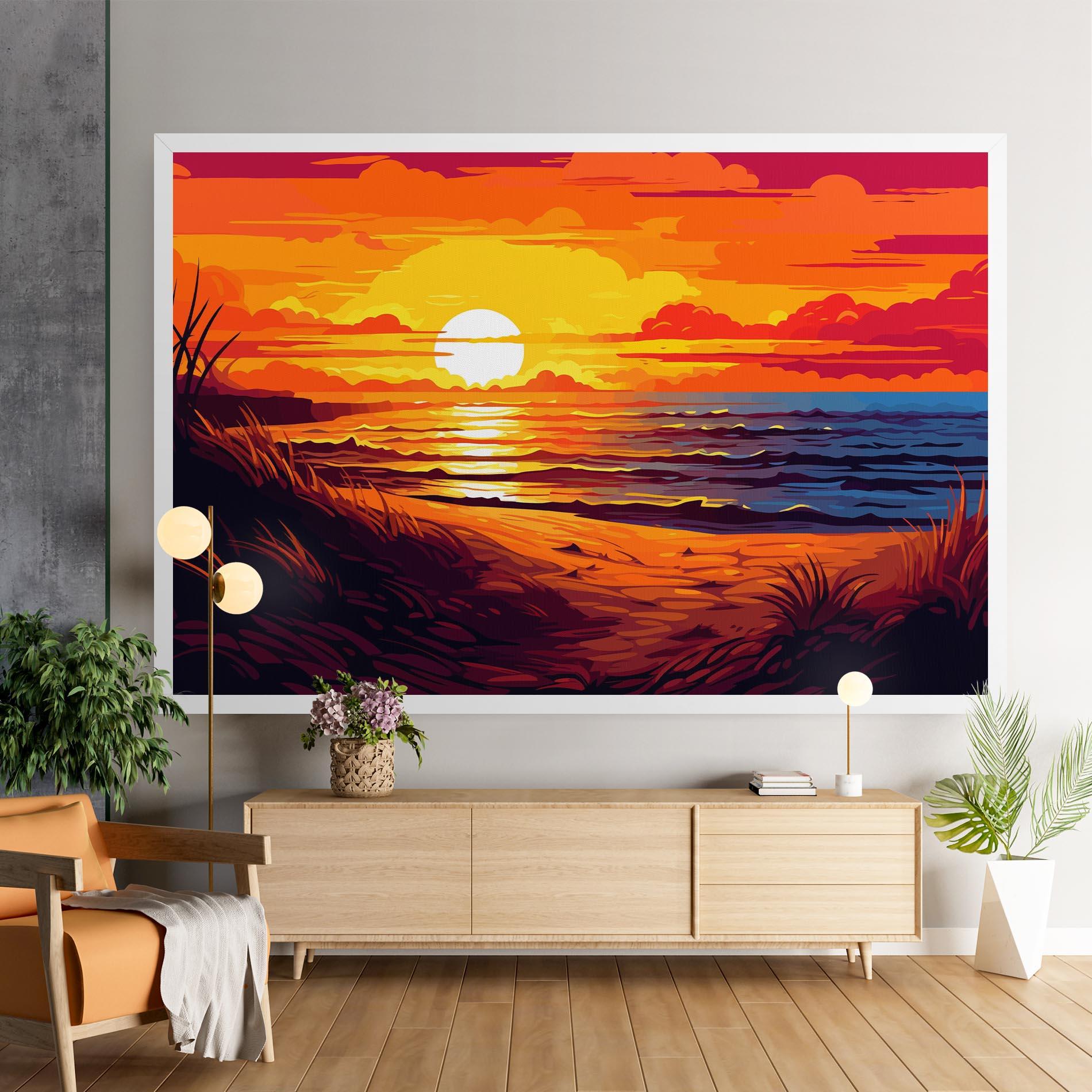 Leinwandbild Strong Orange Sunset mockup 9