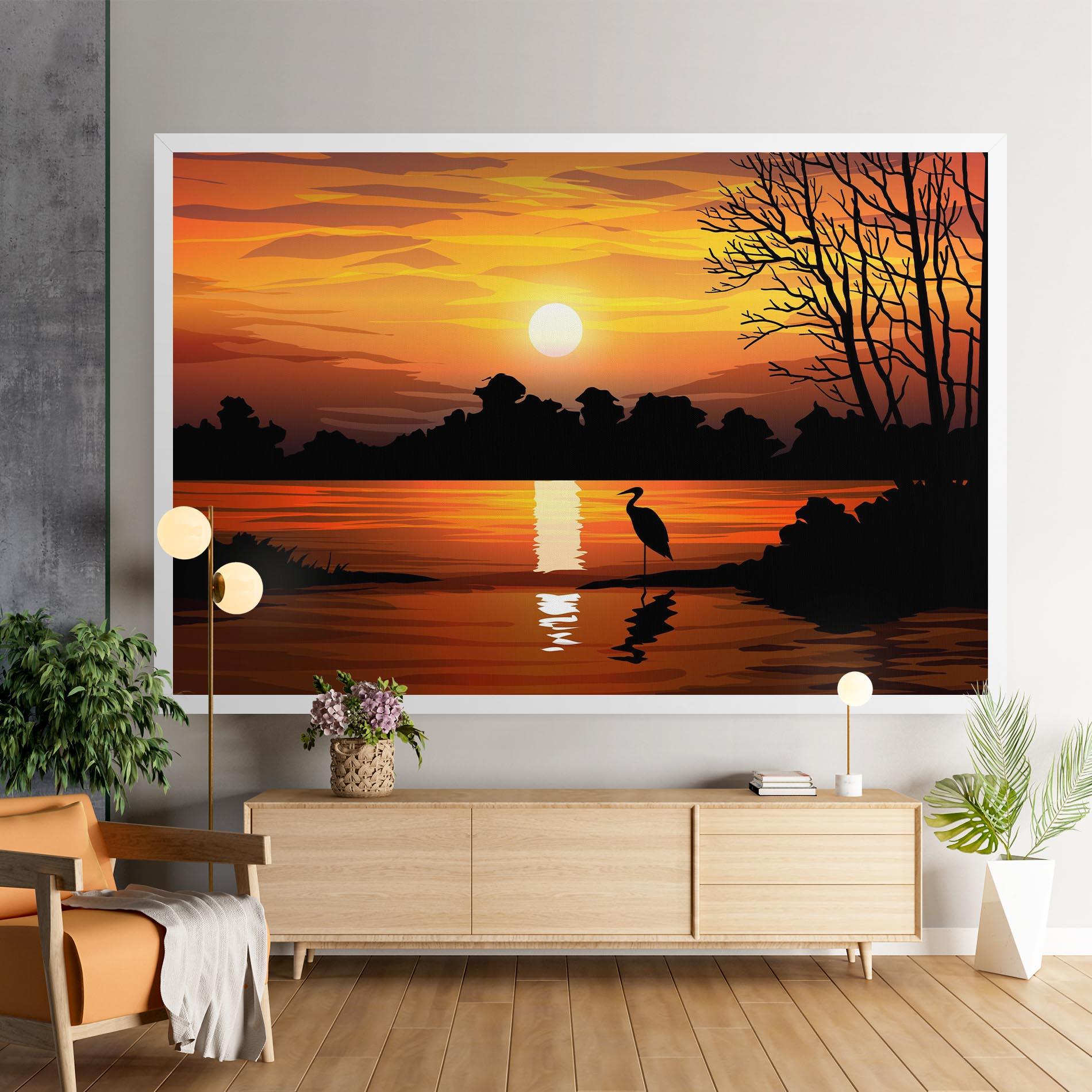 Leinwandbild Sunset Land mockup 9