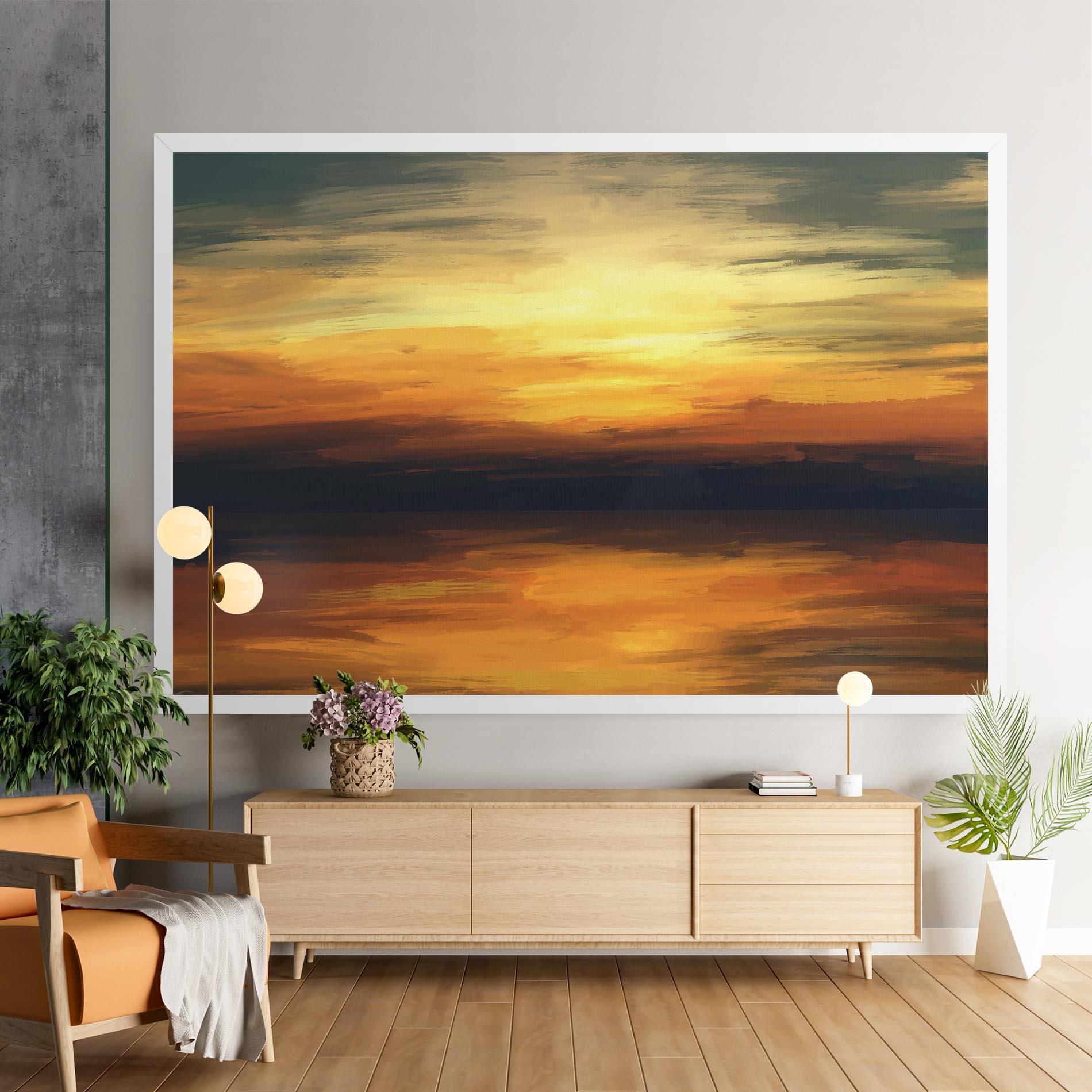 Leinwandbild Sunset Oil Paint mockup 9