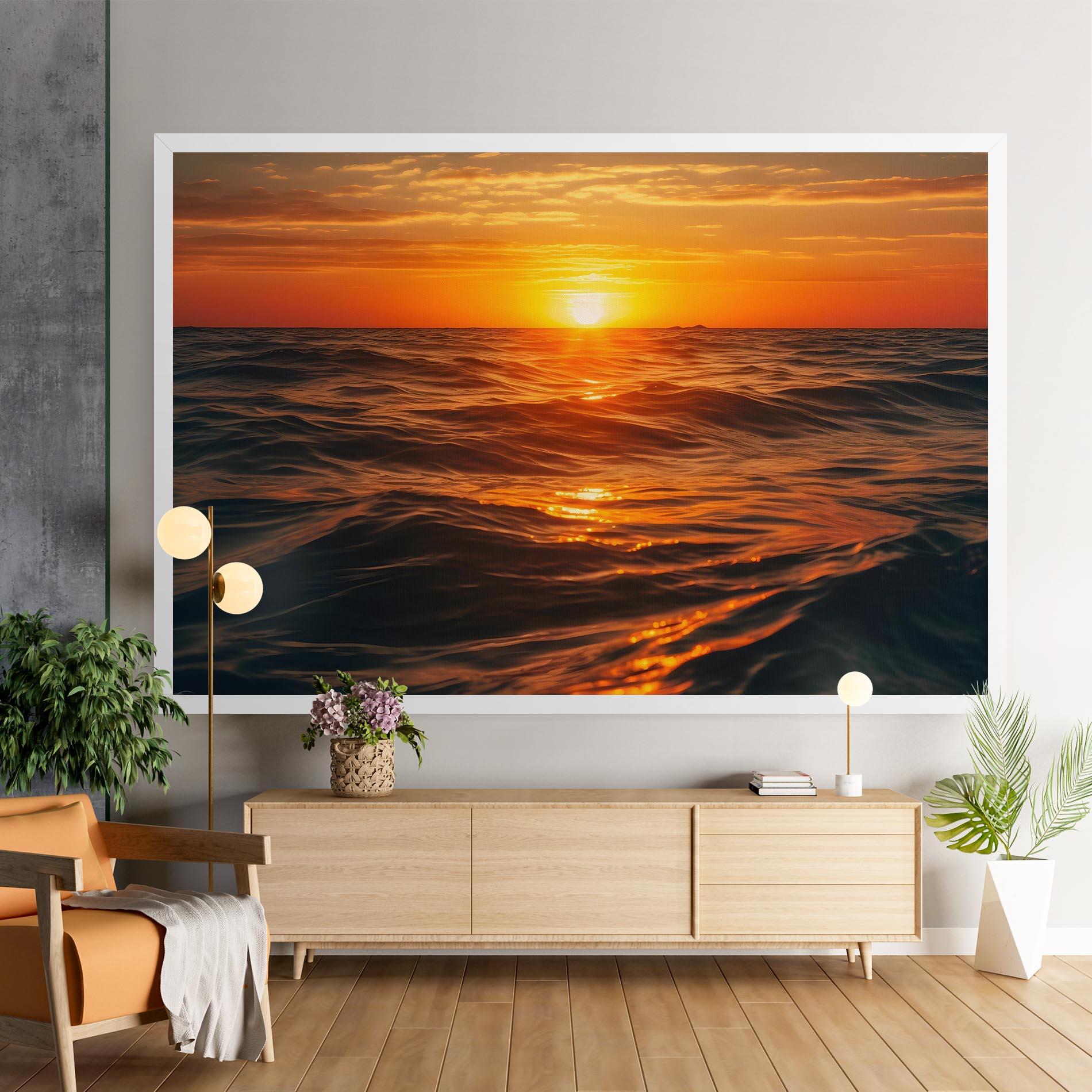 Leinwandbild Waves During Sunset mockup 9