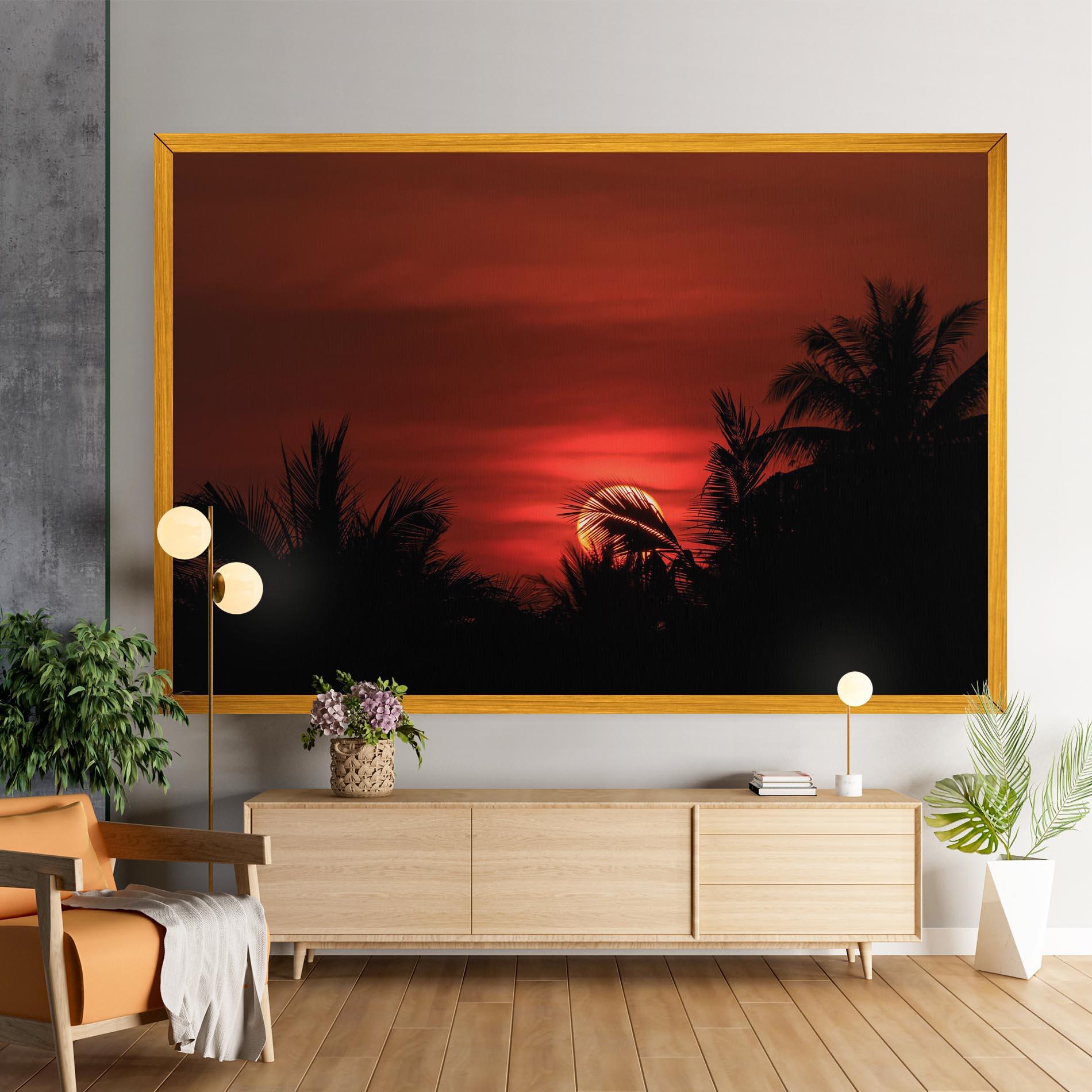 Leinwandbild Coconuts Tree Sunset mockup 9