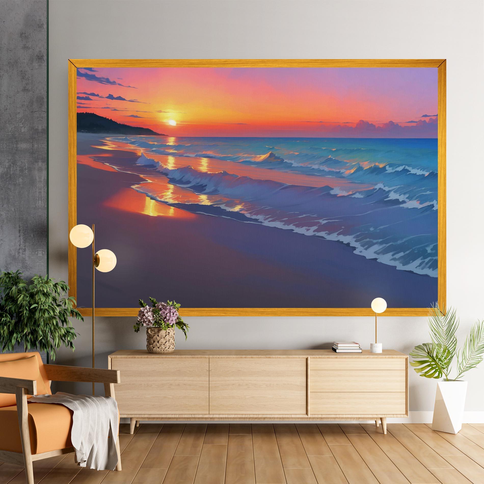 Leinwandbild Dreamy Beach Sunset mockup 9