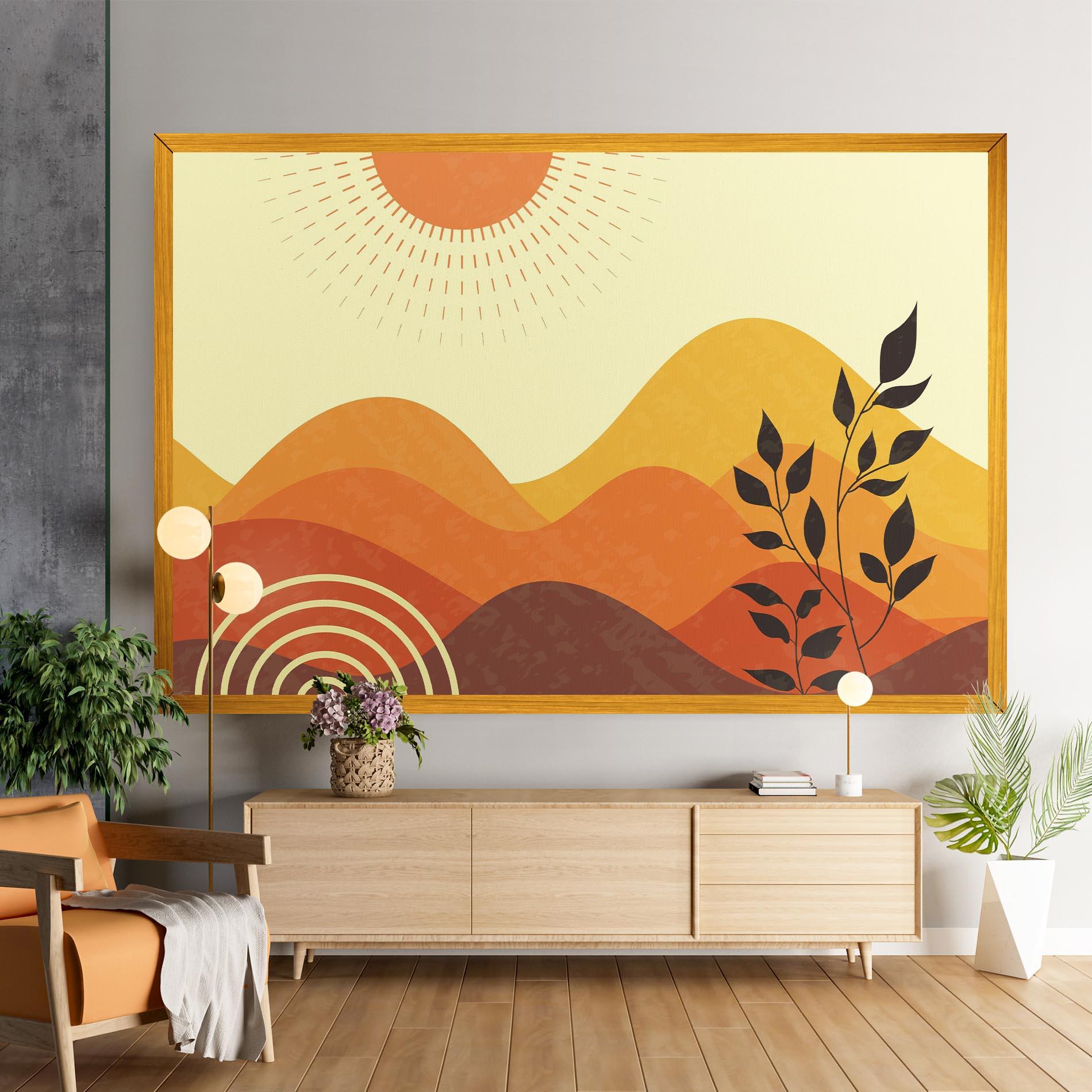 Leinwandbild Minimalist Sunset Art mockup 9