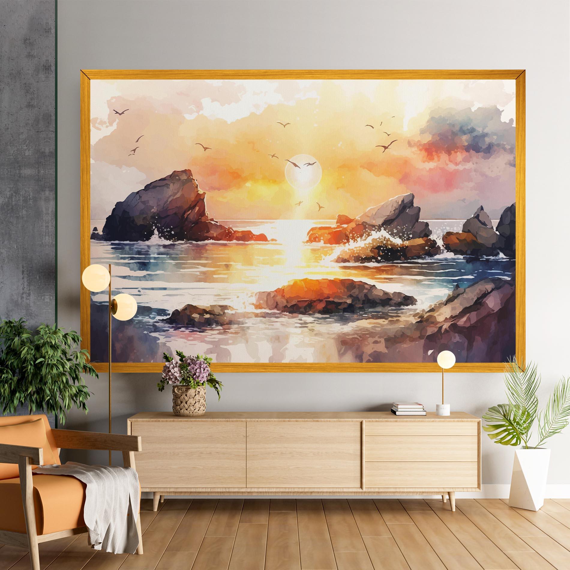 Leinwandbild Pretty Pastel Sunset mockup 9