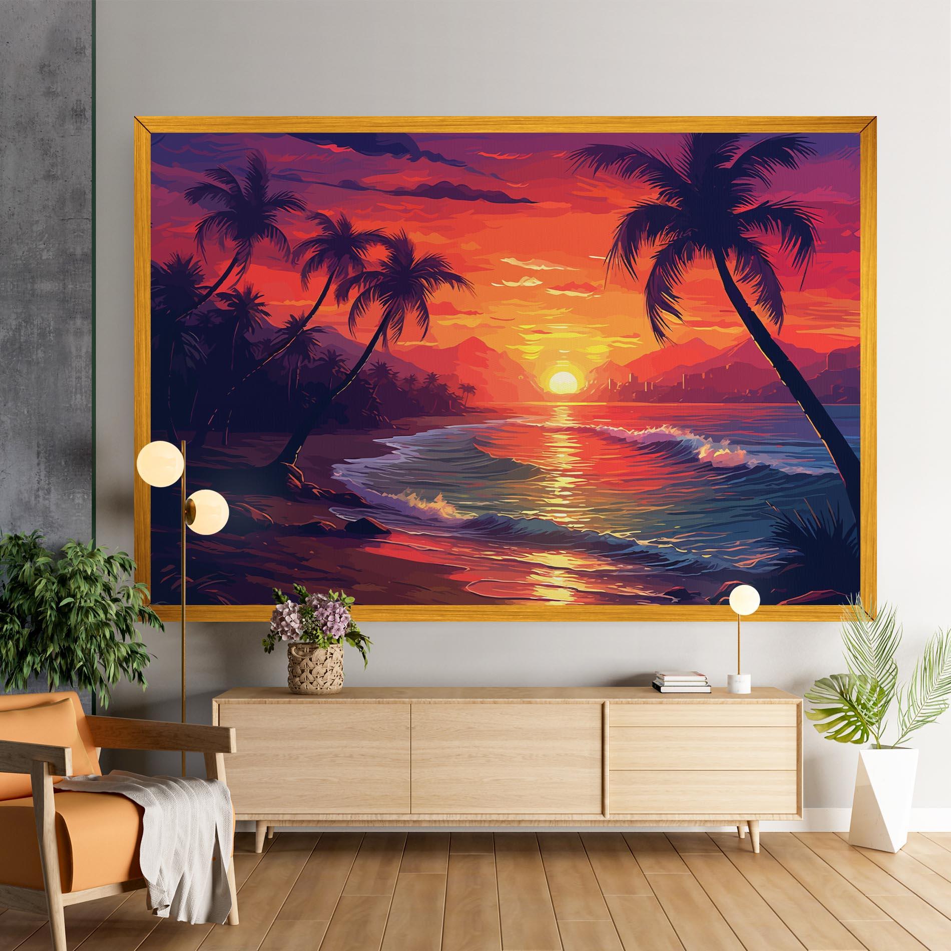 Leinwandbild Purple Orange Sunlight mockup 9