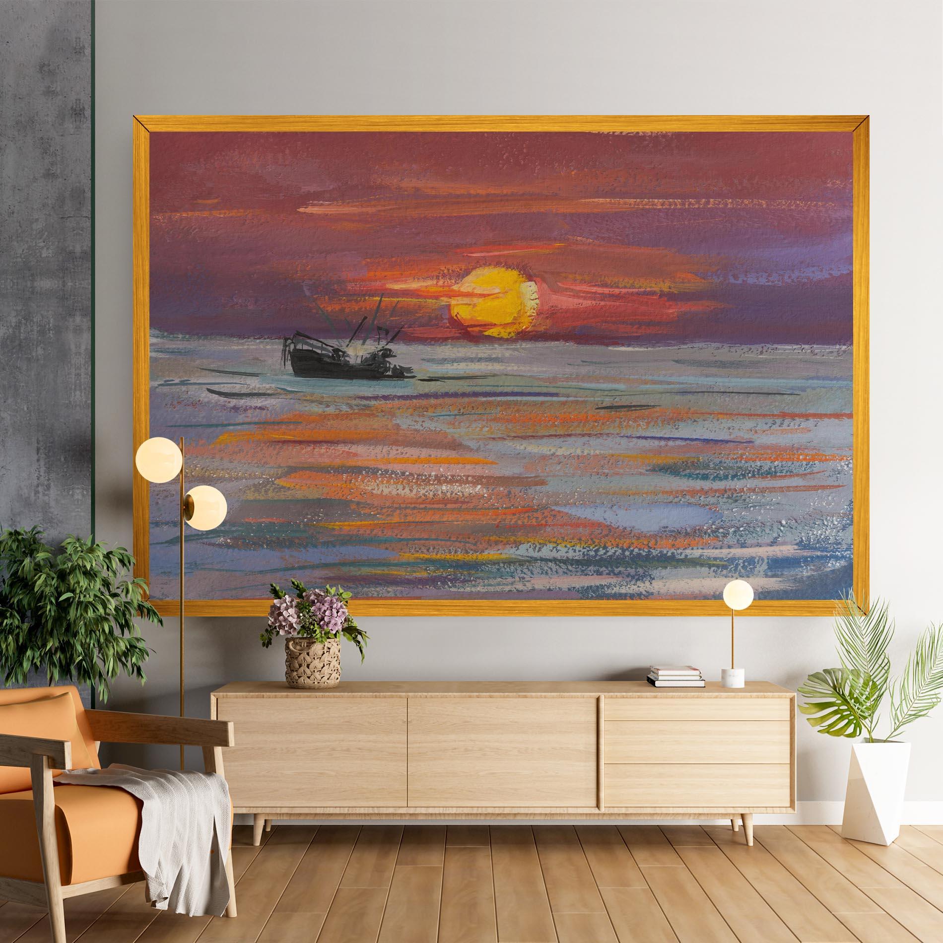 Leinwandbild Sea Ship Painting mockup 9