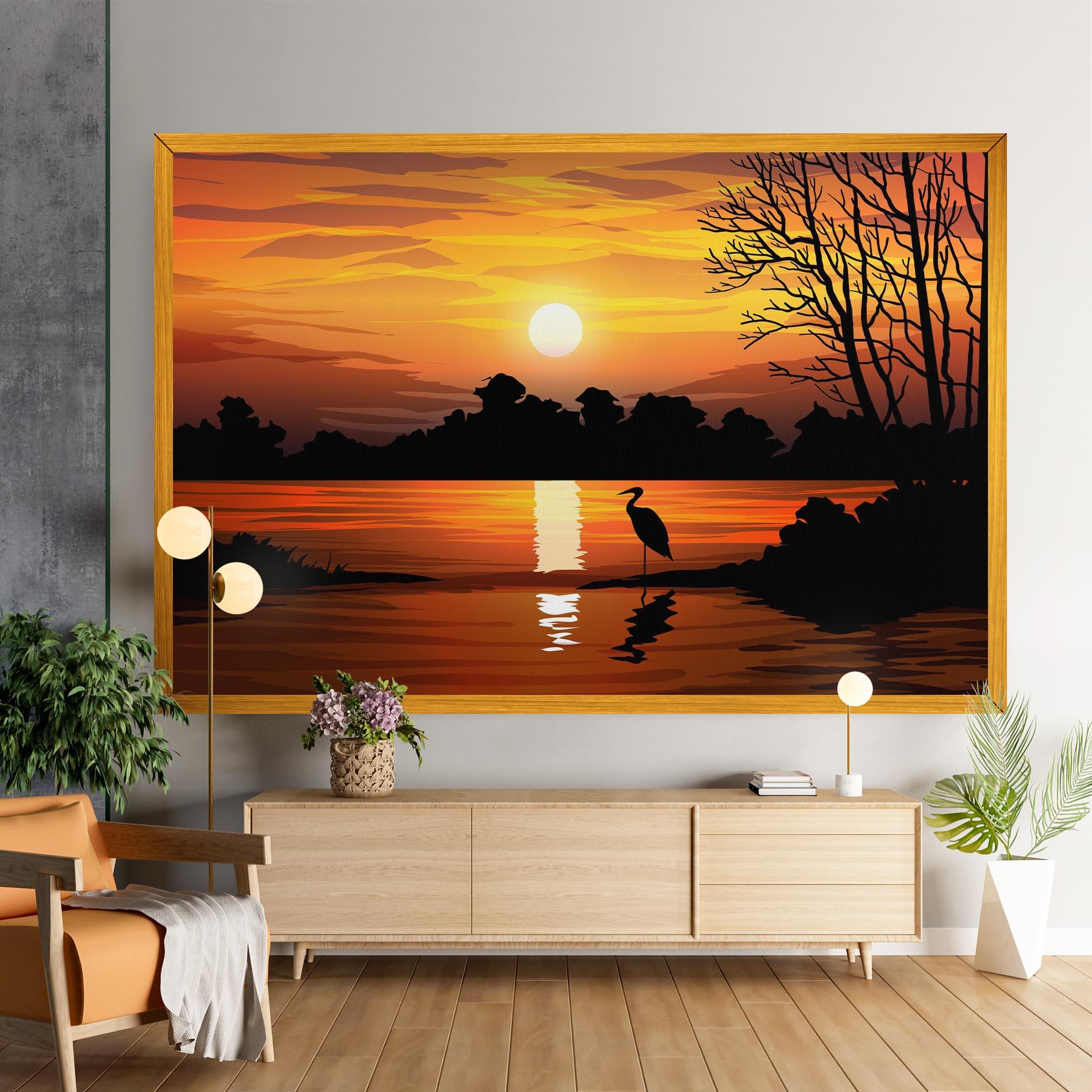 Leinwandbild Sunset Land mockup 9