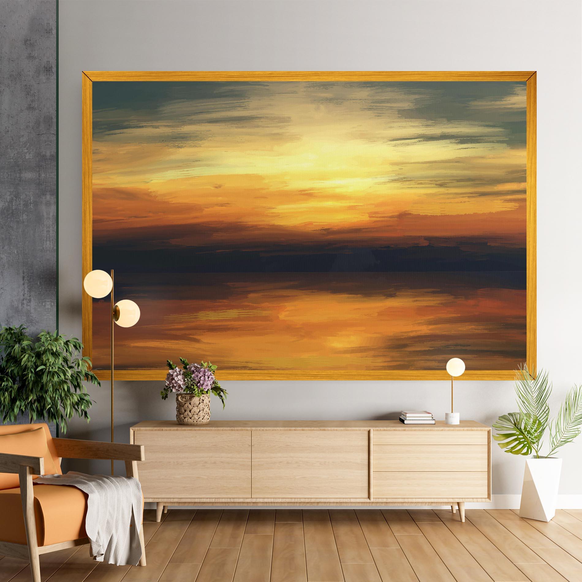 Leinwandbild Sunset Oil Paint mockup 9