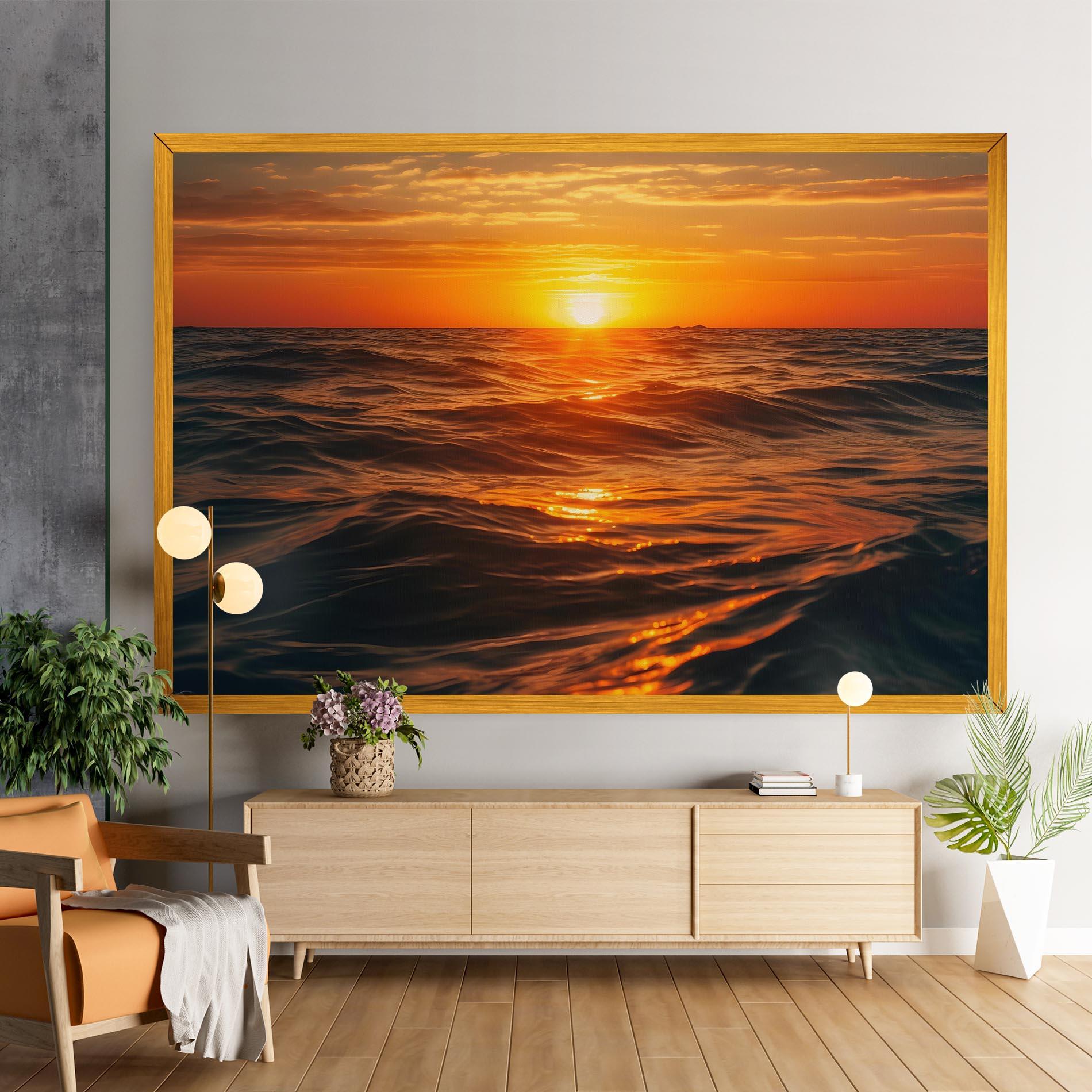 Leinwandbild Waves During Sunset mockup 9