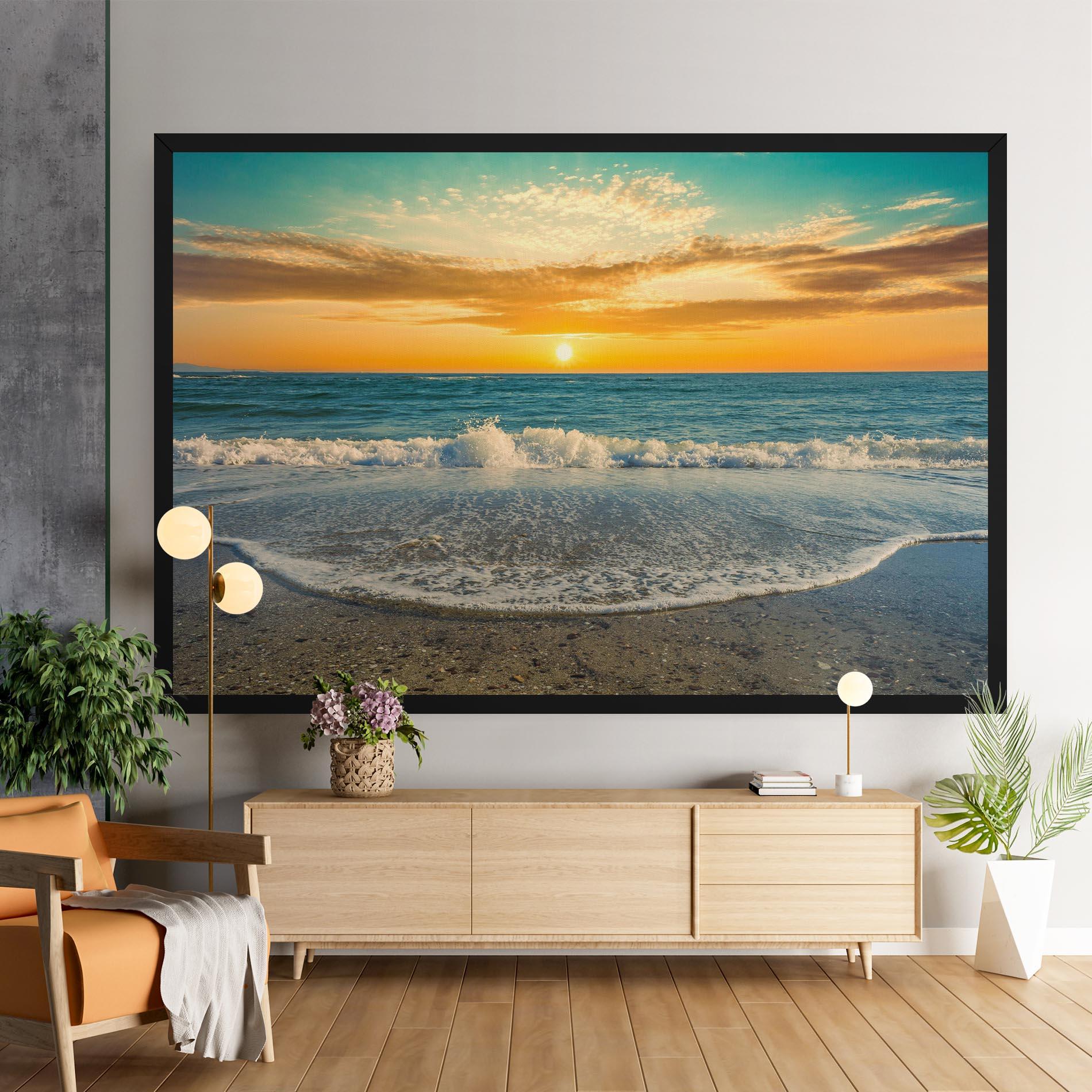Leinwandbild Beach Dramatic Sunset mockup 9
