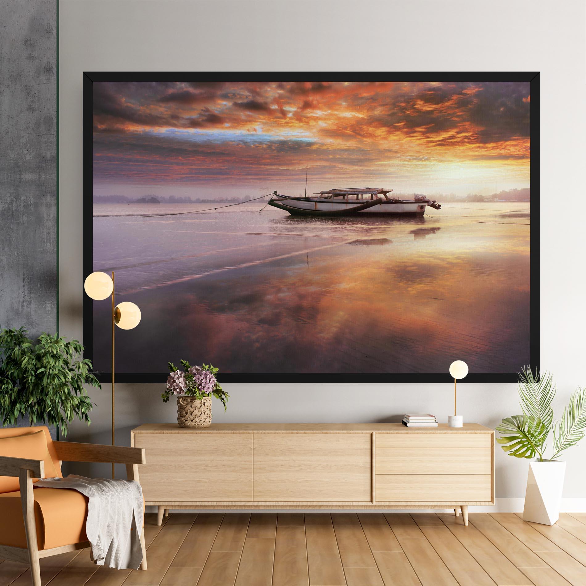 Leinwandbild Beauty Boat Sunrise mockup 9